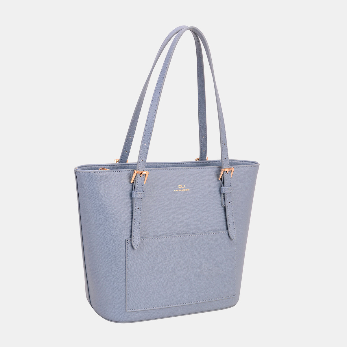 David Jones PU Leather Tote Bag-HANDBAGS-[Adult]-[Female]-L.Blue-One Size-2022 Online Blue Zone Planet