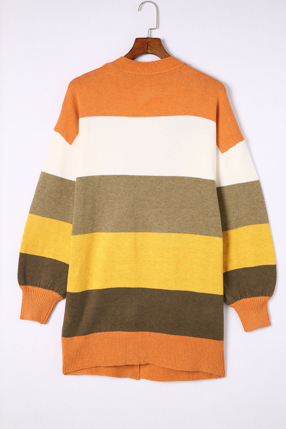 Open Front Color Block Cardigan-TOPS / DRESSES-[Adult]-[Female]-2022 Online Blue Zone Planet