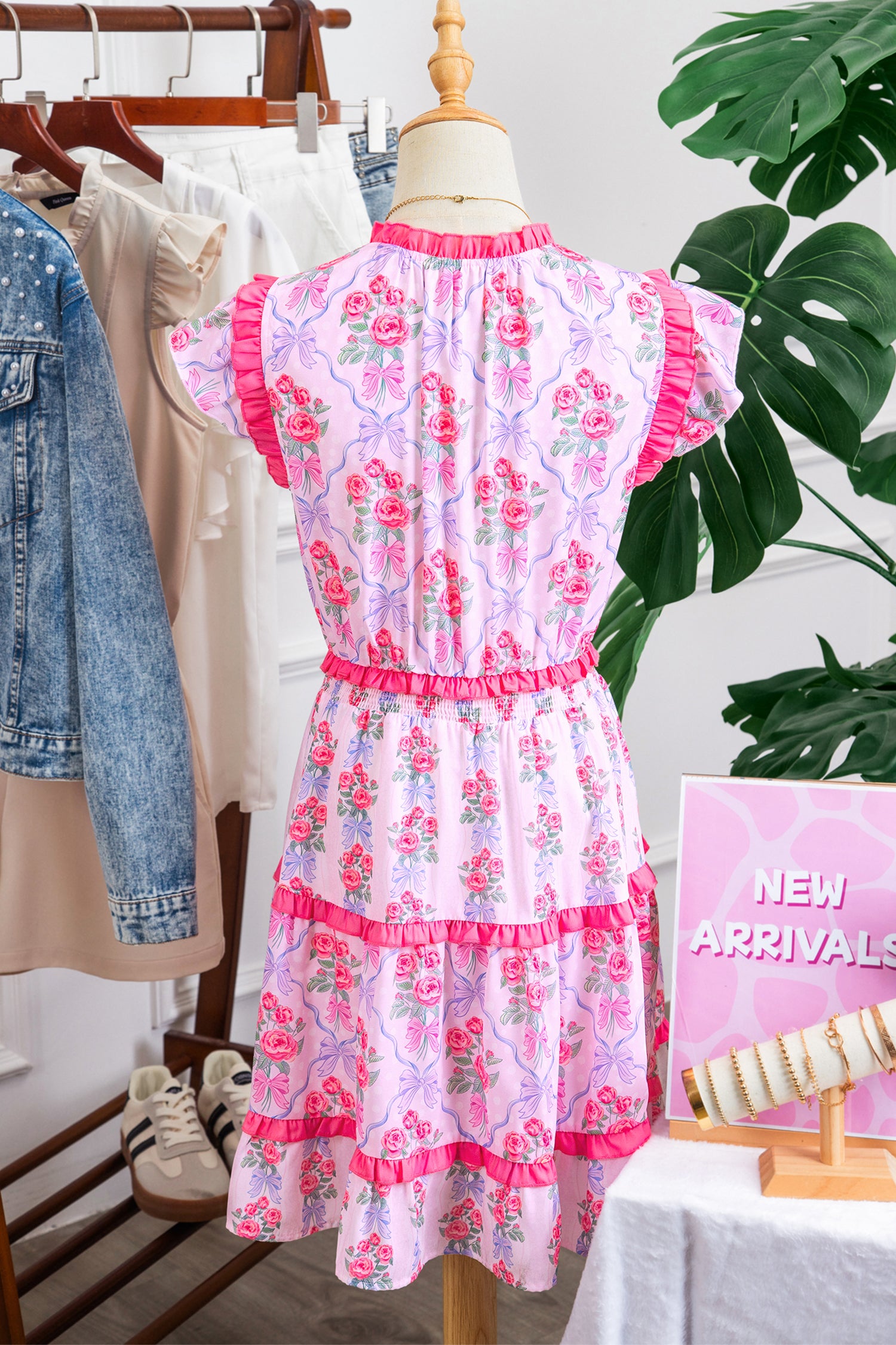 Purple Tiered Ruffles Sleeveless Summer Floral Dress-TOPS / DRESSES-[Adult]-[Female]-2022 Online Blue Zone Planet