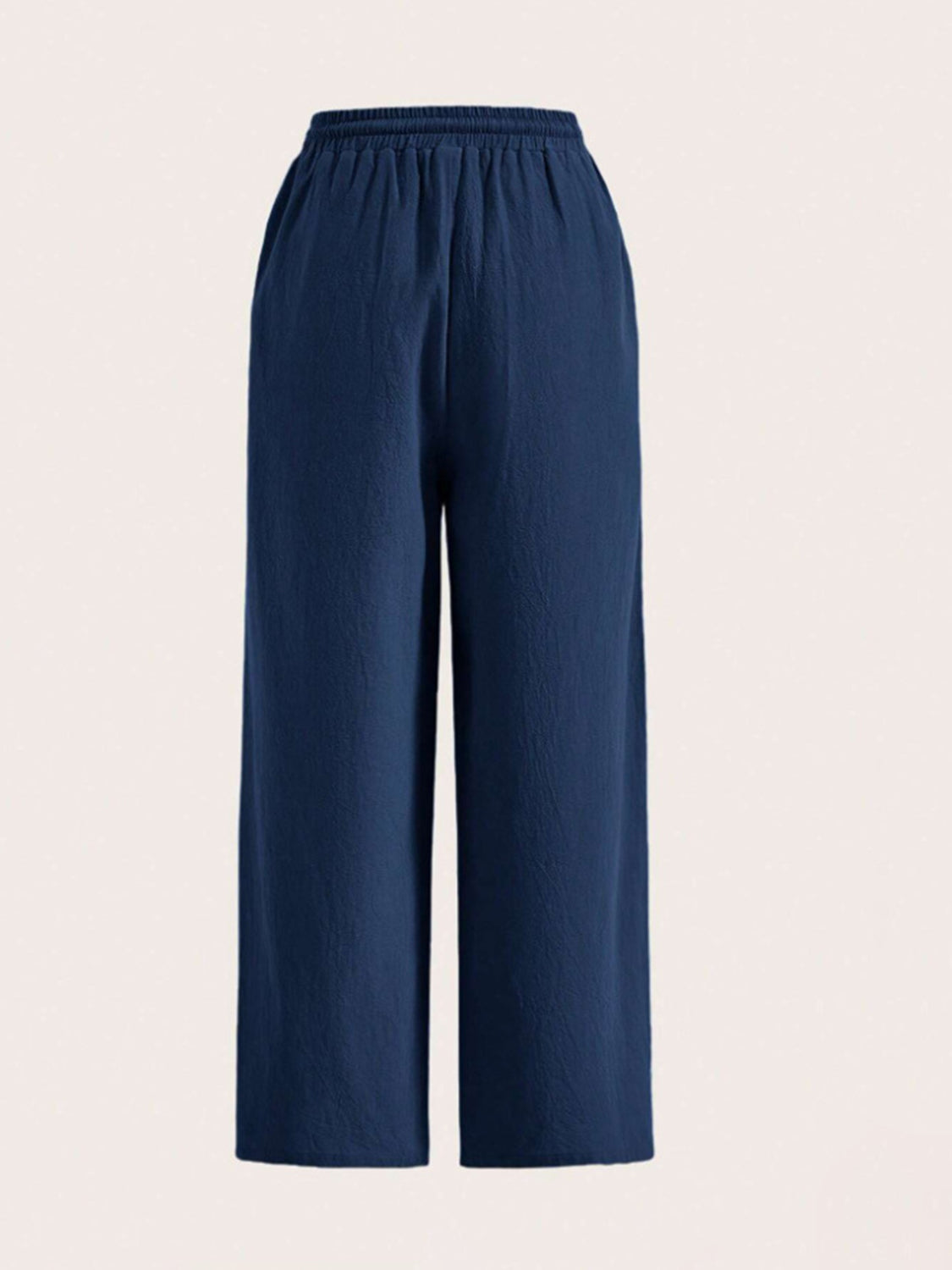 Drawstring Wide Leg Pants-BOTTOMS SIZES SMALL MEDIUM LARGE-[Adult]-[Female]-2022 Online Blue Zone Planet