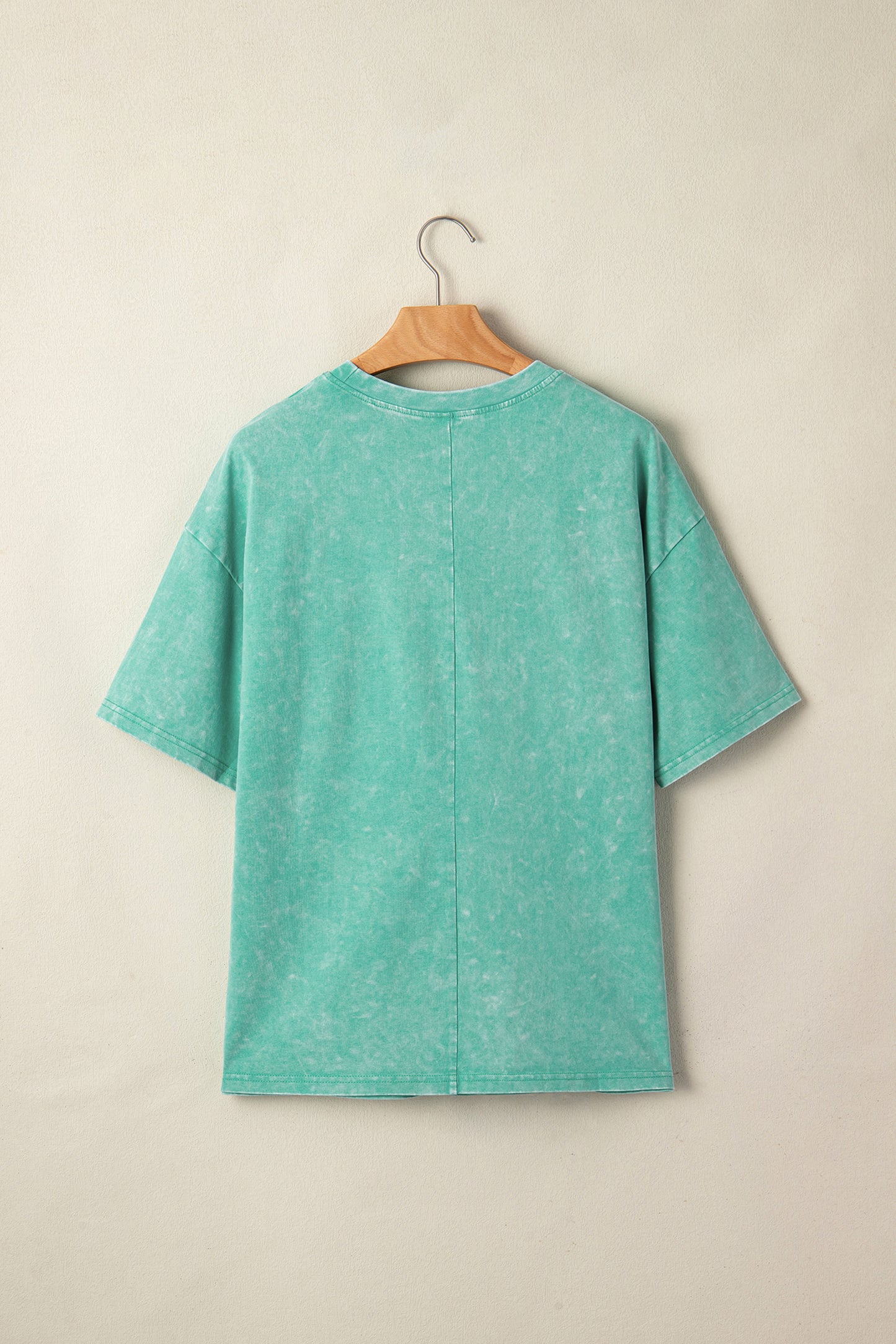 Mint Green Solid Color Cotton Mineral Washed Oversize Tee-Tops/Tops & Tees-[Adult]-[Female]-2022 Online Blue Zone Planet