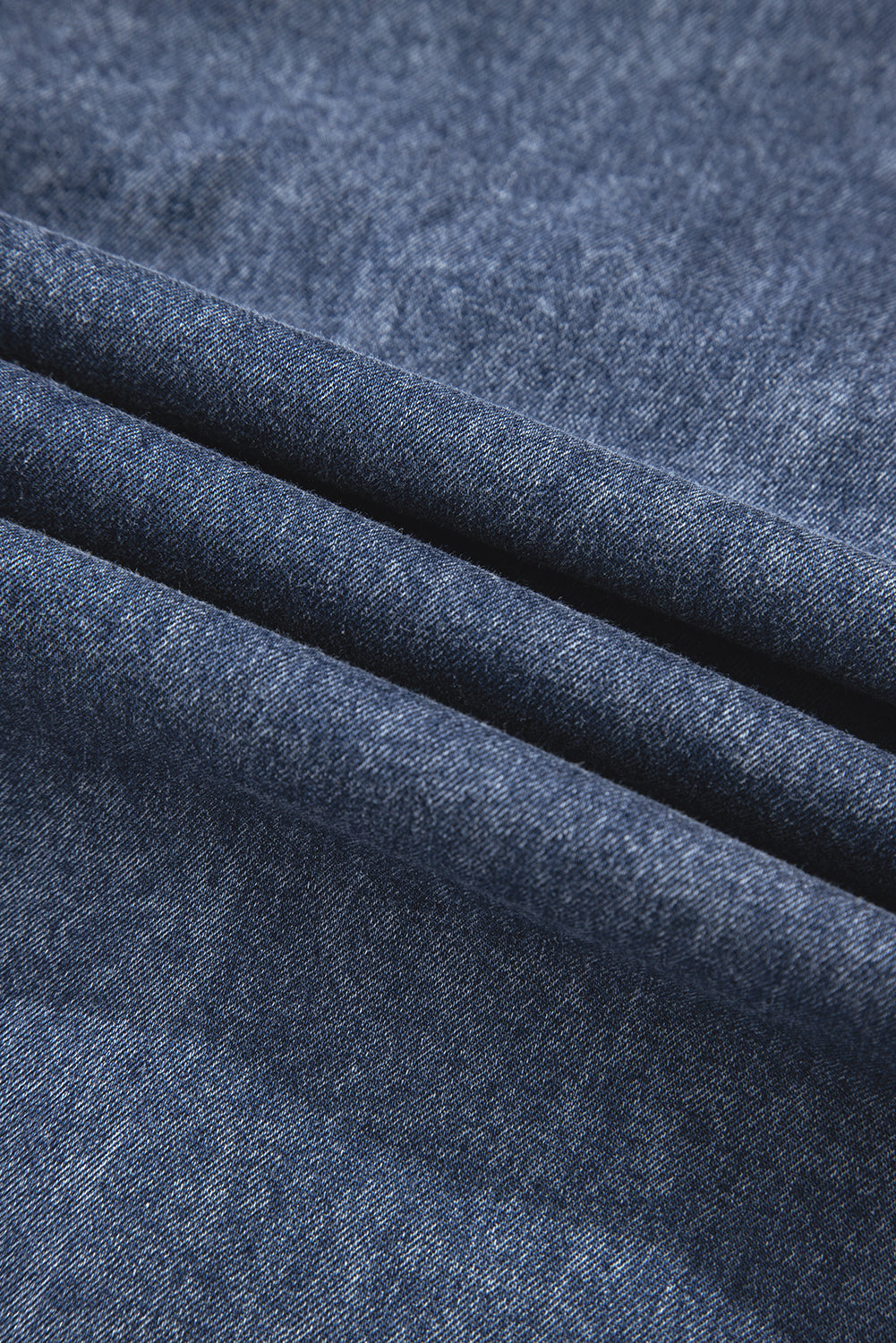 Sail Blue 3/4 Sleeve Tied V Neck Pleated Denim Mini Dress-TOPS / DRESSES-[Adult]-[Female]-2022 Online Blue Zone Planet