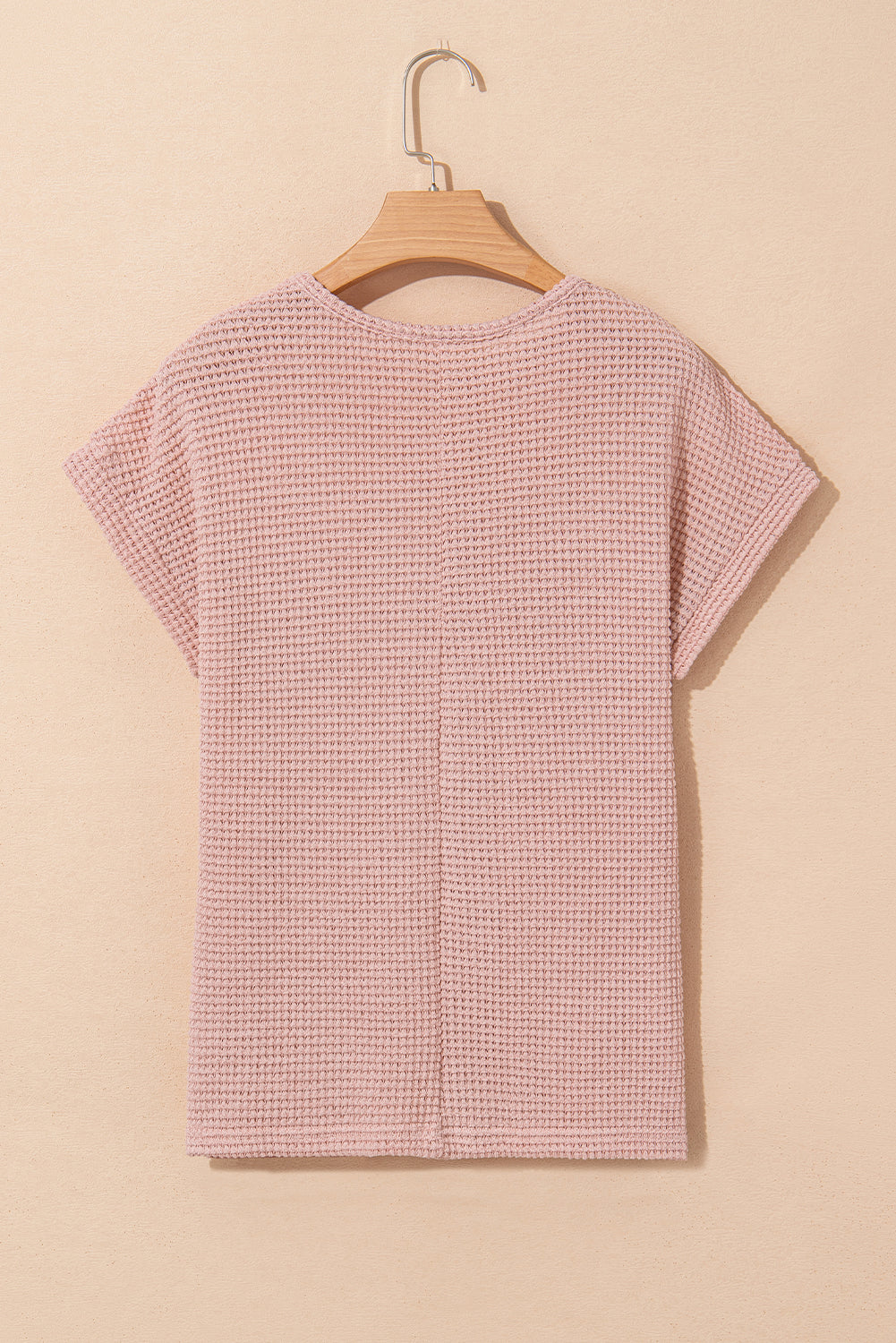 Mist Green Lace Patchwork Waffle Short Sleeve Top-Tops/Tops & Tees-[Adult]-[Female]-2022 Online Blue Zone Planet