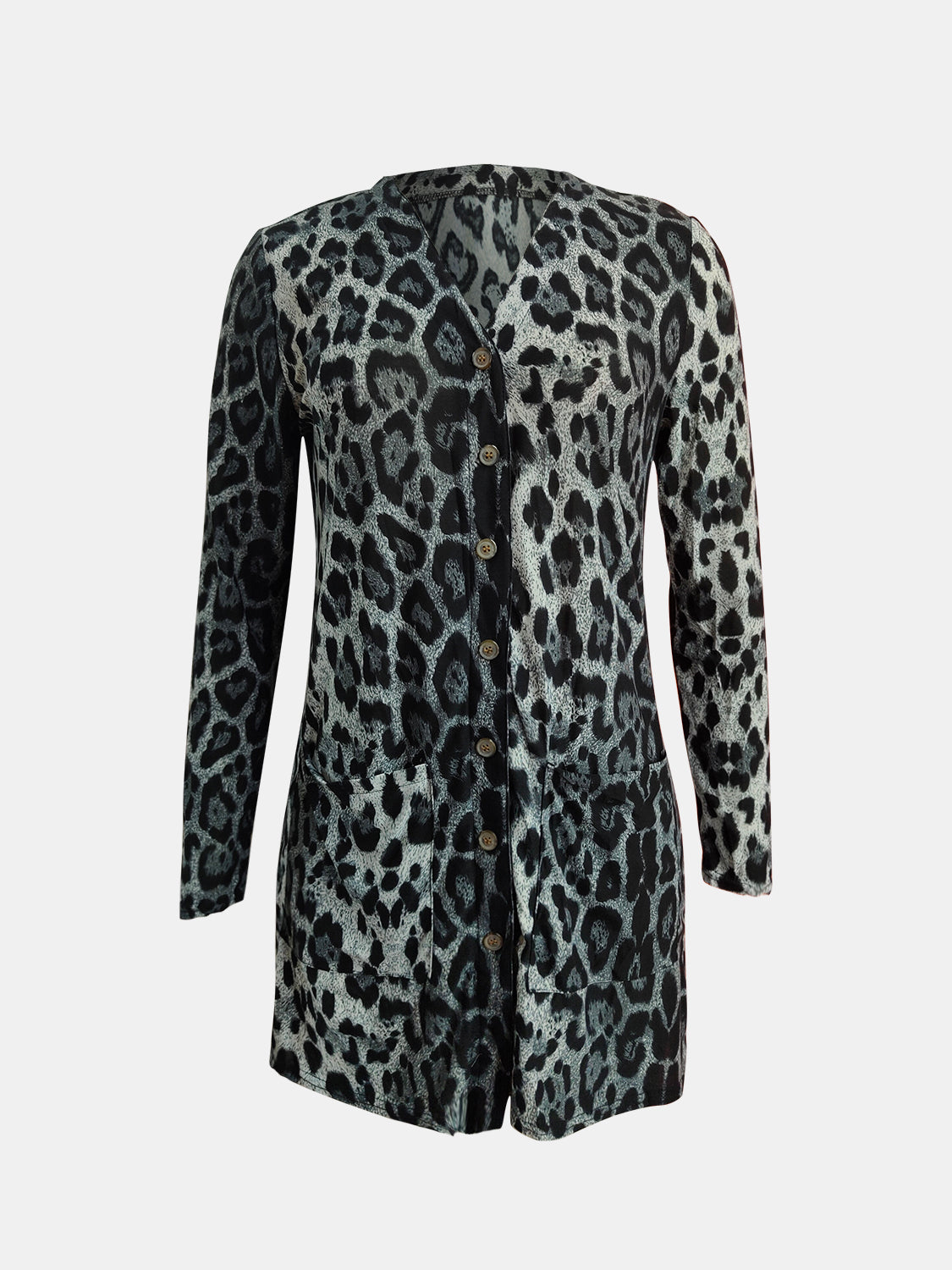 Blue Zone Planet | Leopard Button Up Long Sleeve Cardigan-TOPS / DRESSES-[Adult]-[Female]-2022 Online Blue Zone Planet