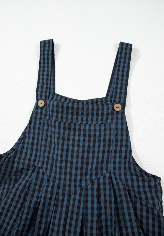 Blue Zone Planet | Plaid Wide Strap Wide Leg Overalls-TOPS / DRESSES-[Adult]-[Female]-2022 Online Blue Zone Planet