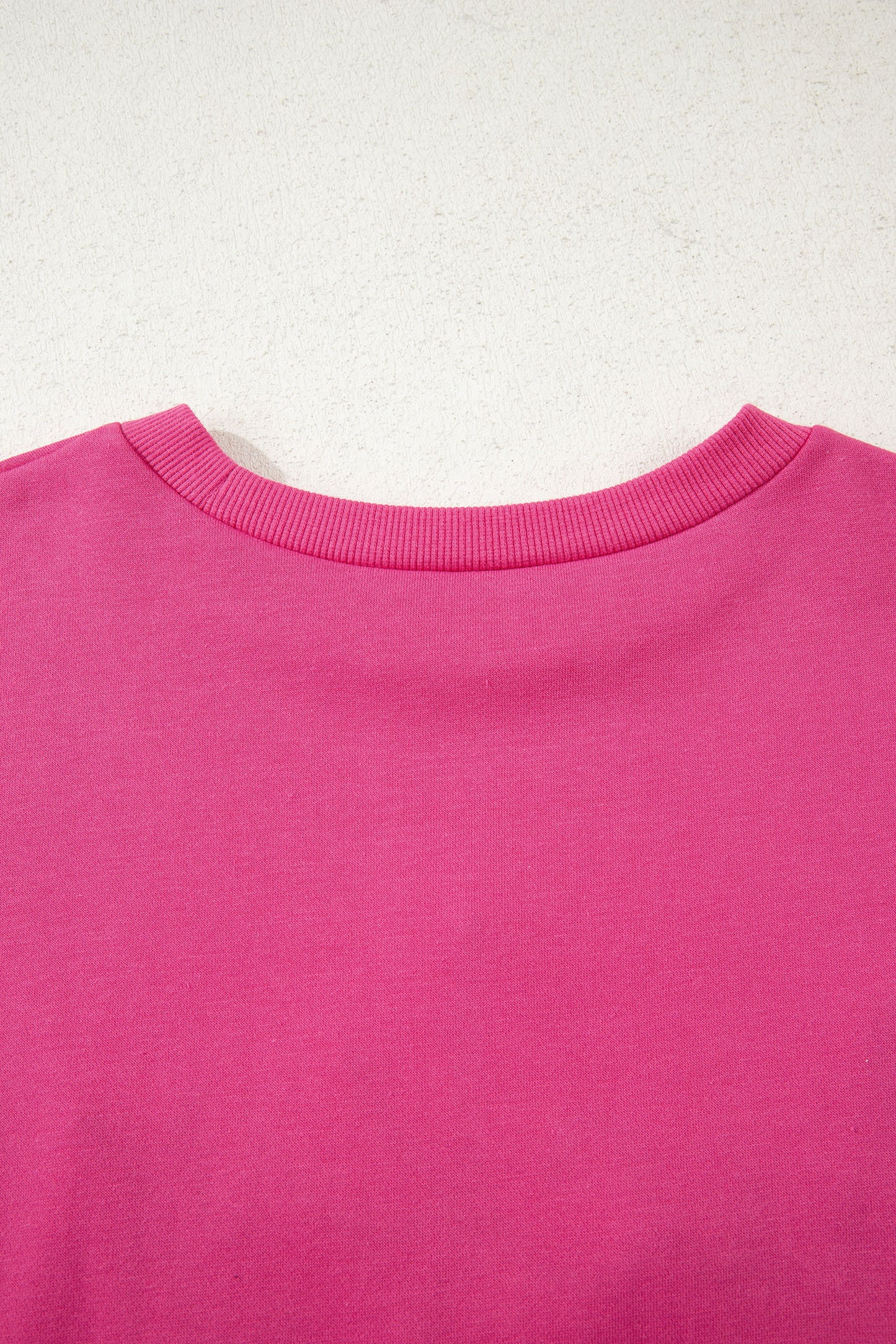 Rose Red Lucky Clover Embroidered Loose Pullover Sweatshirt-Tops/Sweatshirts & Hoodies-[Adult]-[Female]-2022 Online Blue Zone Planet