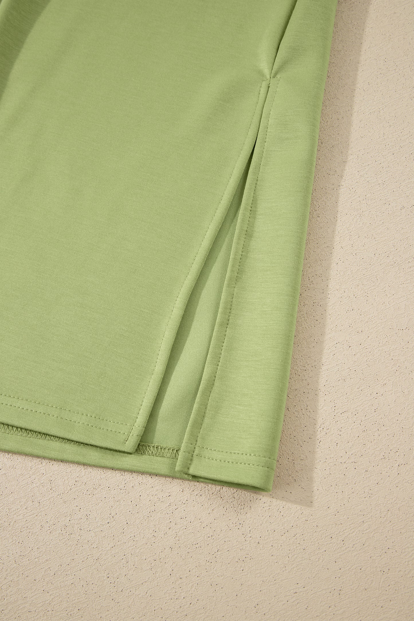 Green Bay Solid Color Long T Shirt Dress with Slits-TOPS / DRESSES-[Adult]-[Female]-2022 Online Blue Zone Planet