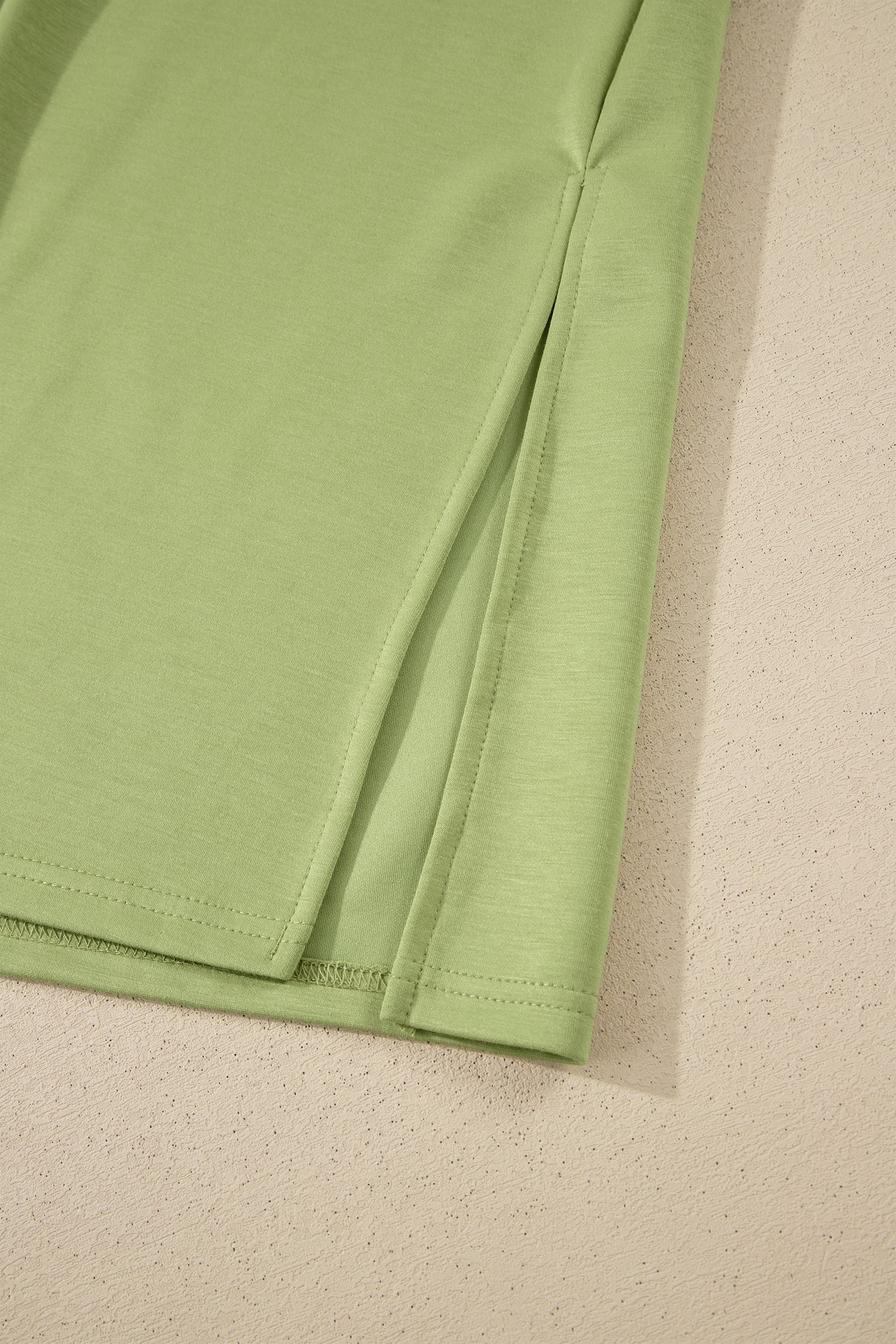 Green Bay Solid Color Long T Shirt Dress with Slits-TOPS / DRESSES-[Adult]-[Female]-2022 Online Blue Zone Planet
