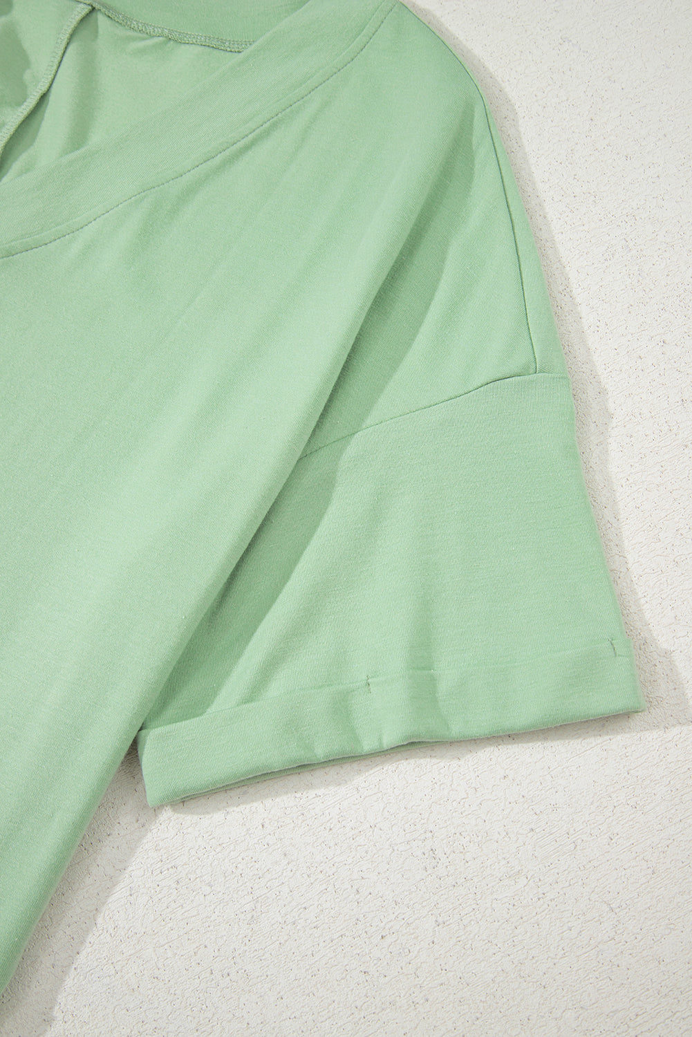 Grass Green Loose Half Sleeve V Neck Knit Romper-Bottoms/Jumpsuits & Rompers-[Adult]-[Female]-2022 Online Blue Zone Planet
