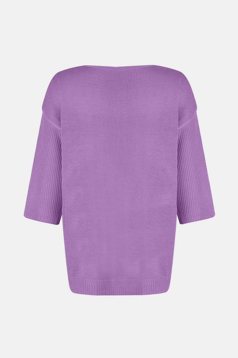 V-Neck Three-Quarter Sleeve Knit Top-TOPS / DRESSES-[Adult]-[Female]-2022 Online Blue Zone Planet