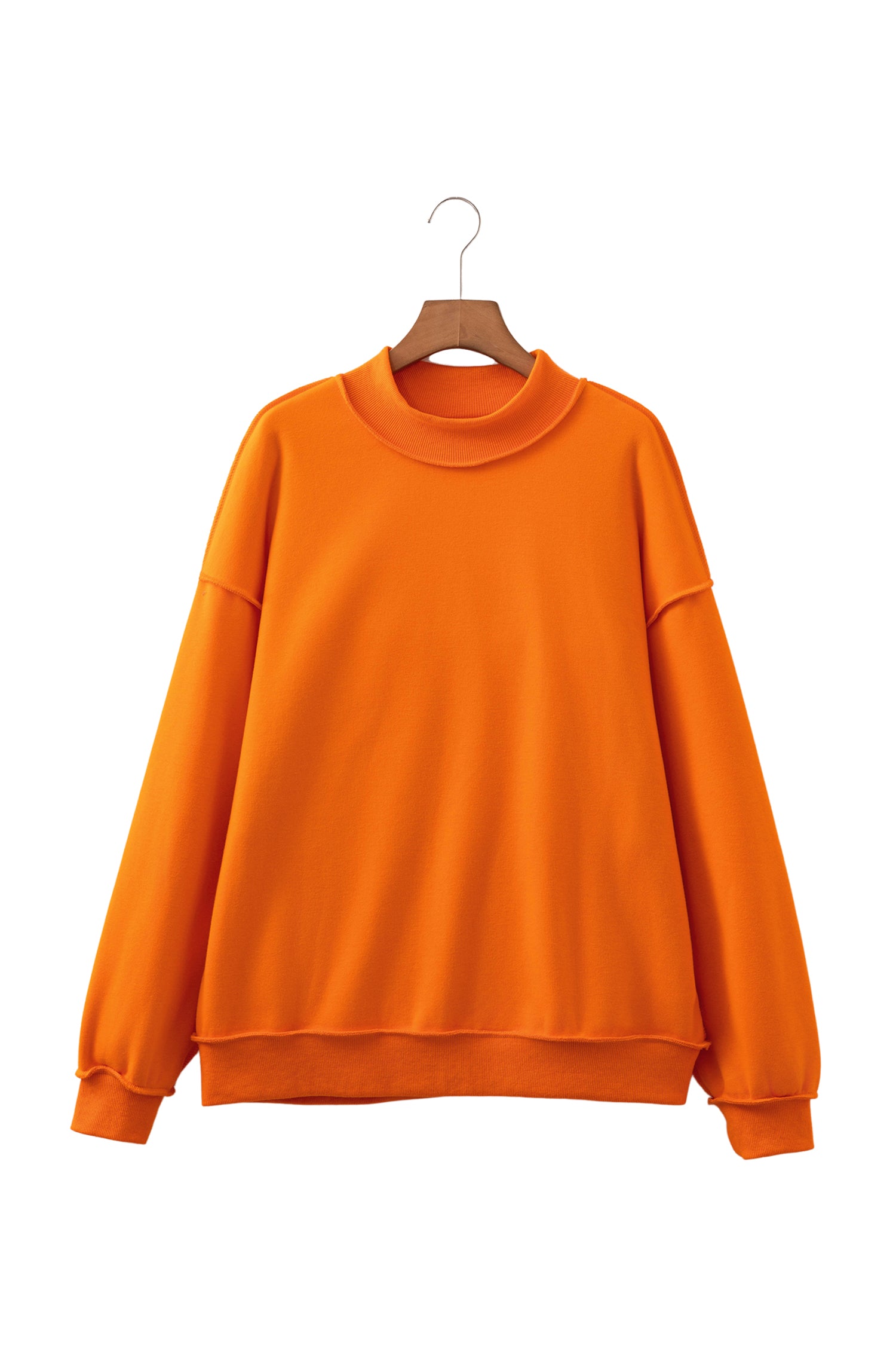 Red Dahlia Oversize Drop Shoulder Reversible Mock Neck Sweatshirt-Tops/Sweatshirts & Hoodies-[Adult]-[Female]-2022 Online Blue Zone Planet
