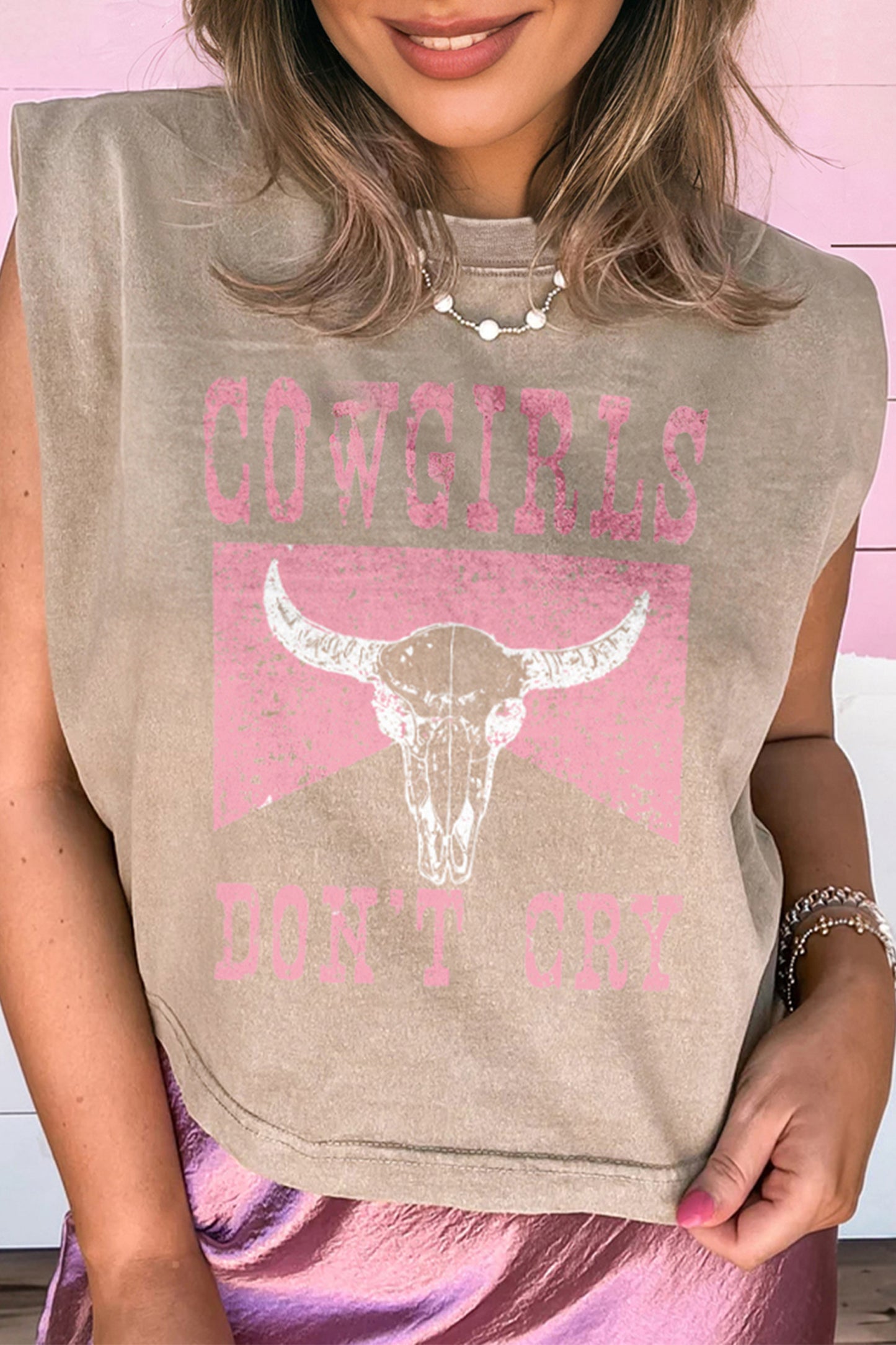 Smoke Gray Cowboy & Beer Western Graphic Mineral Wash Tank Top-Tops/Tank Tops-[Adult]-[Female]-2022 Online Blue Zone Planet