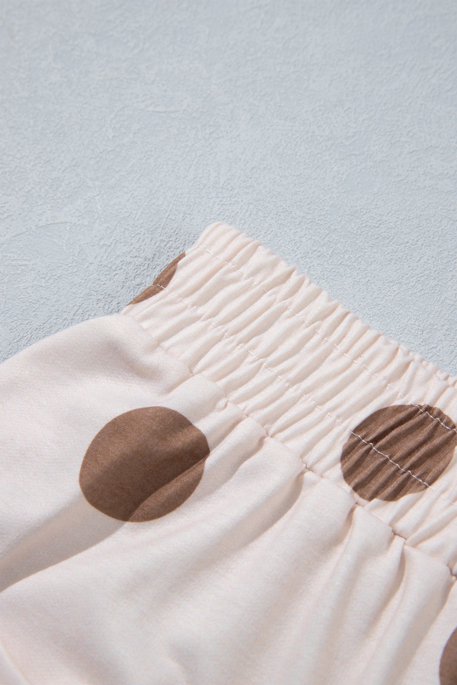 Khaki Polka Dot Wide Leg Elastic Waist Casual Pants-Bottoms/Pants & Culotte-[Adult]-[Female]-2022 Online Blue Zone Planet