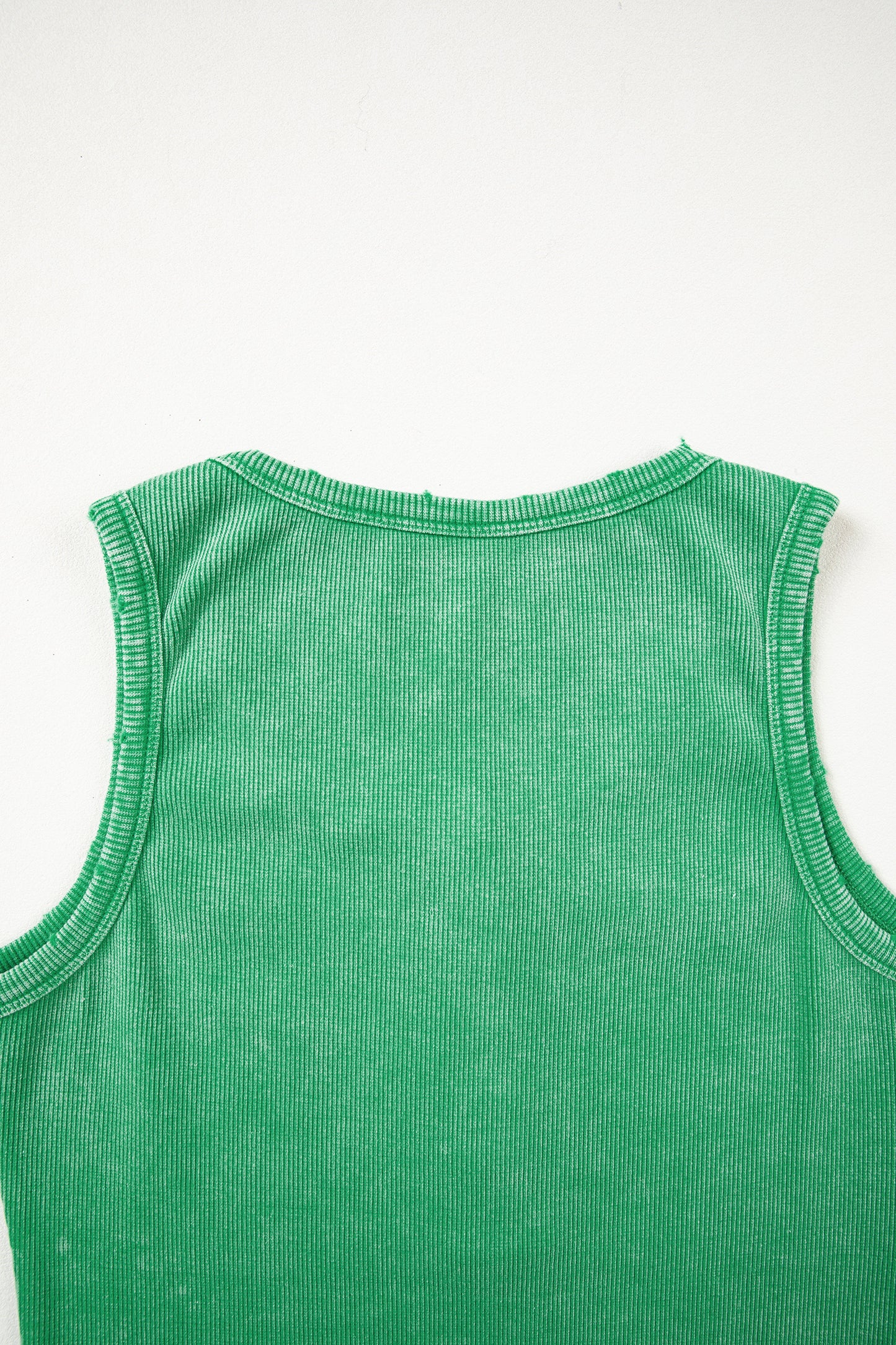 Bright Green Vintage Distressed Ribbed Mineral Wash Tank Top-Tops/Tank Tops-[Adult]-[Female]-2022 Online Blue Zone Planet