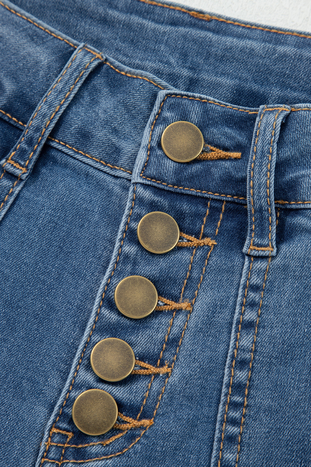 Ashleigh Blue Multi Buttons High Waist Wide Leg Jeans With Pockets-Bottoms/Jeans-[Adult]-[Female]-2022 Online Blue Zone Planet