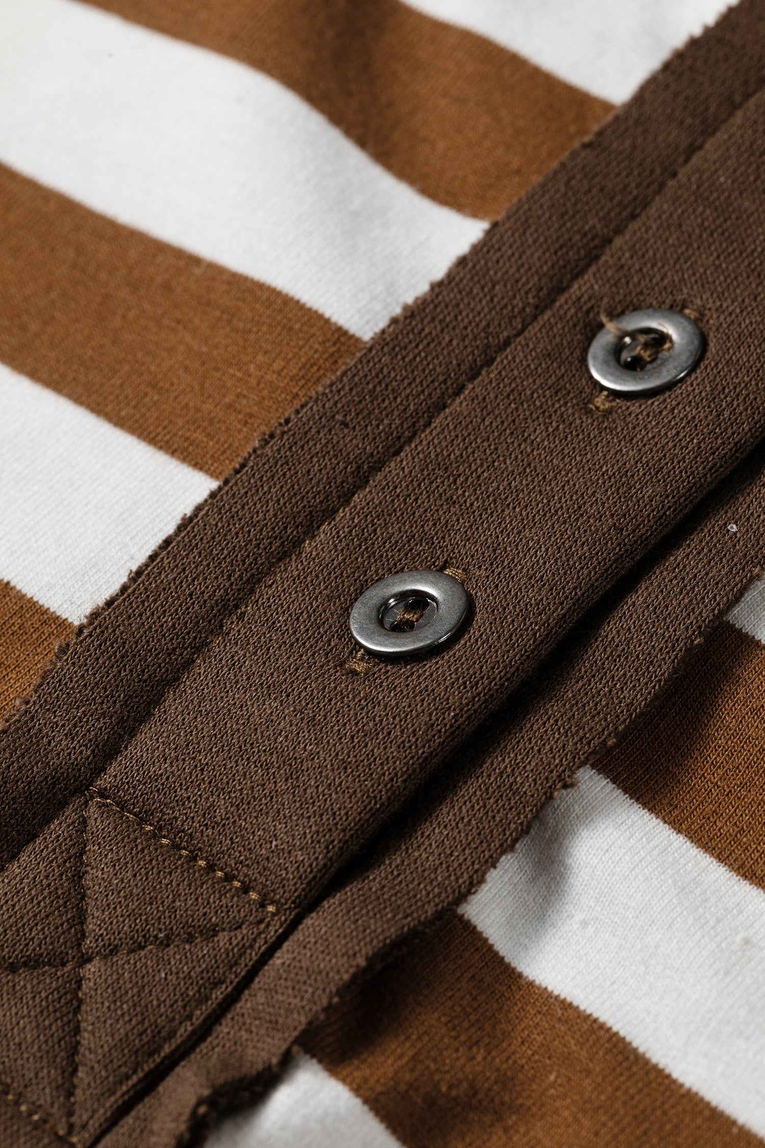 Brown Stripe Exposed Seam Color Block Patchwork Button Placket Sweatshirt-Tops/Sweatshirts & Hoodies-[Adult]-[Female]-2022 Online Blue Zone Planet