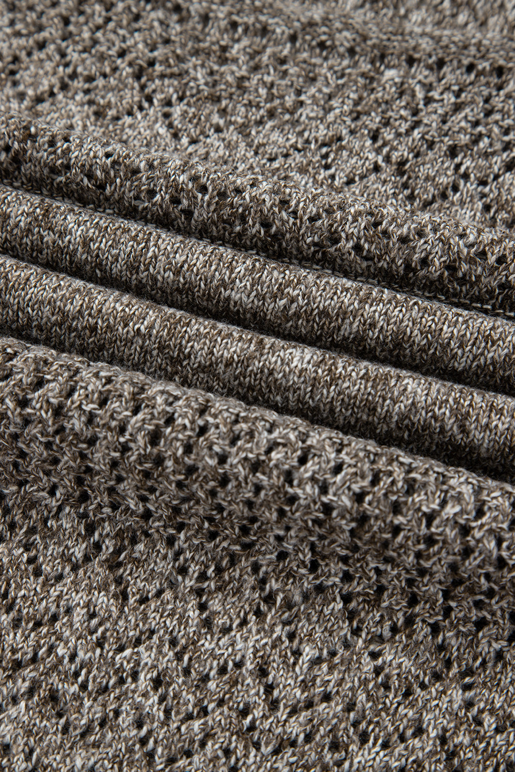 Black Eyelet Pattern Detail V Neck Drop Shoulder Sweater-TOPS / DRESSES-[Adult]-[Female]-2022 Online Blue Zone Planet