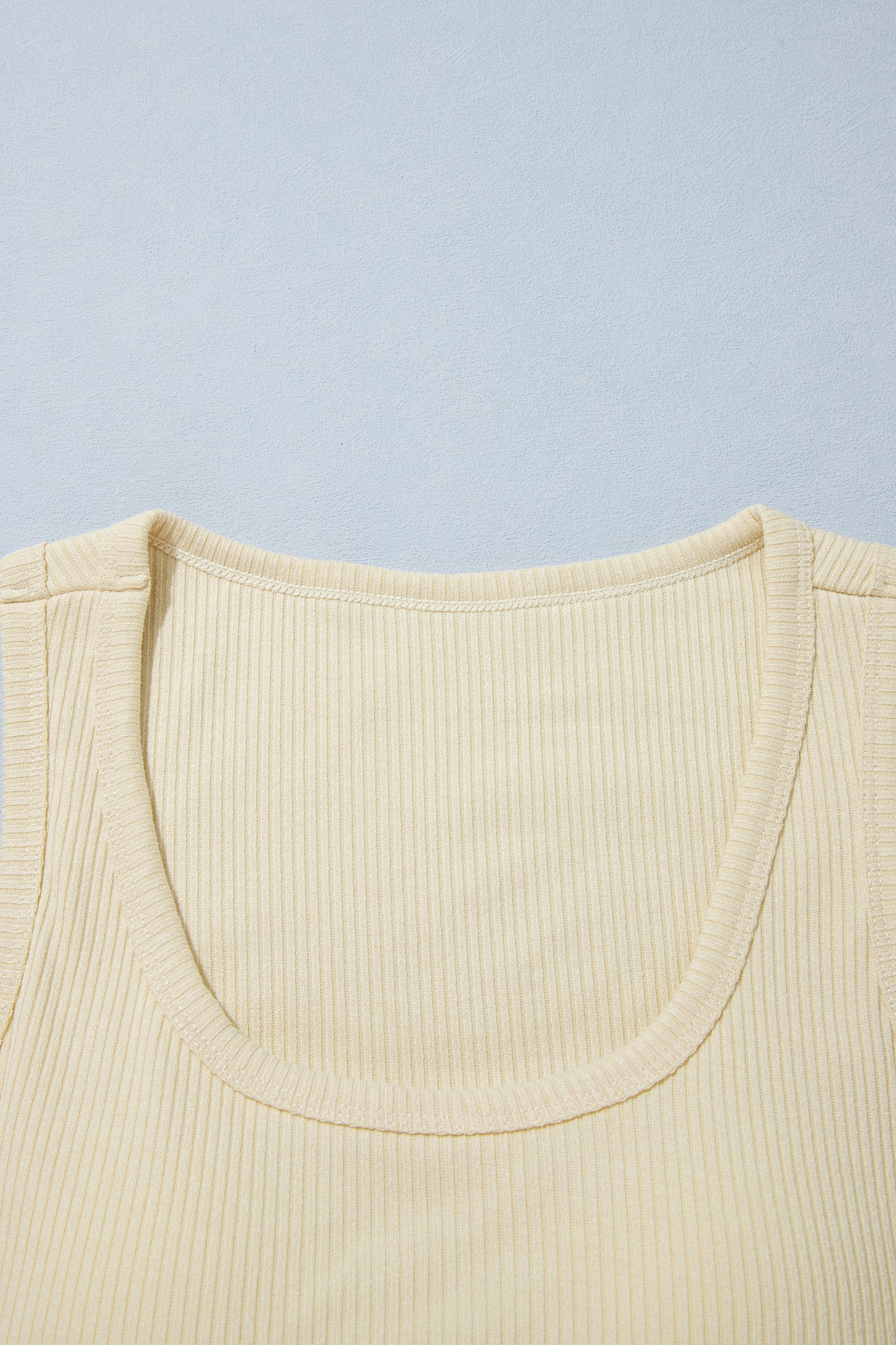 Beige Ribbed Knit Sweet Lace Hem Vest-Tops/Tank Tops-[Adult]-[Female]-2022 Online Blue Zone Planet