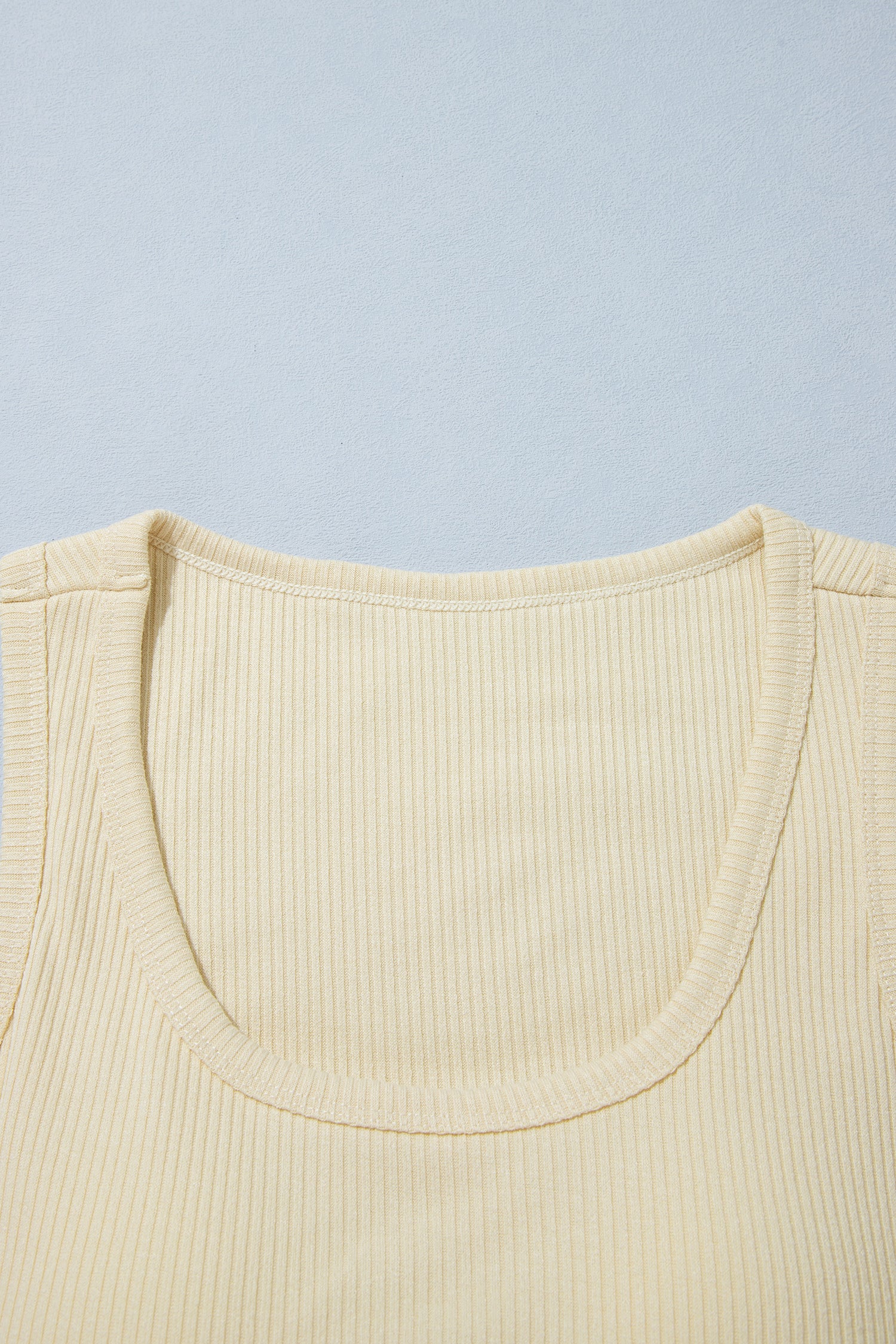 Beige Ribbed Knit Sweet Lace Hem Vest-Tops/Tank Tops-[Adult]-[Female]-2022 Online Blue Zone Planet