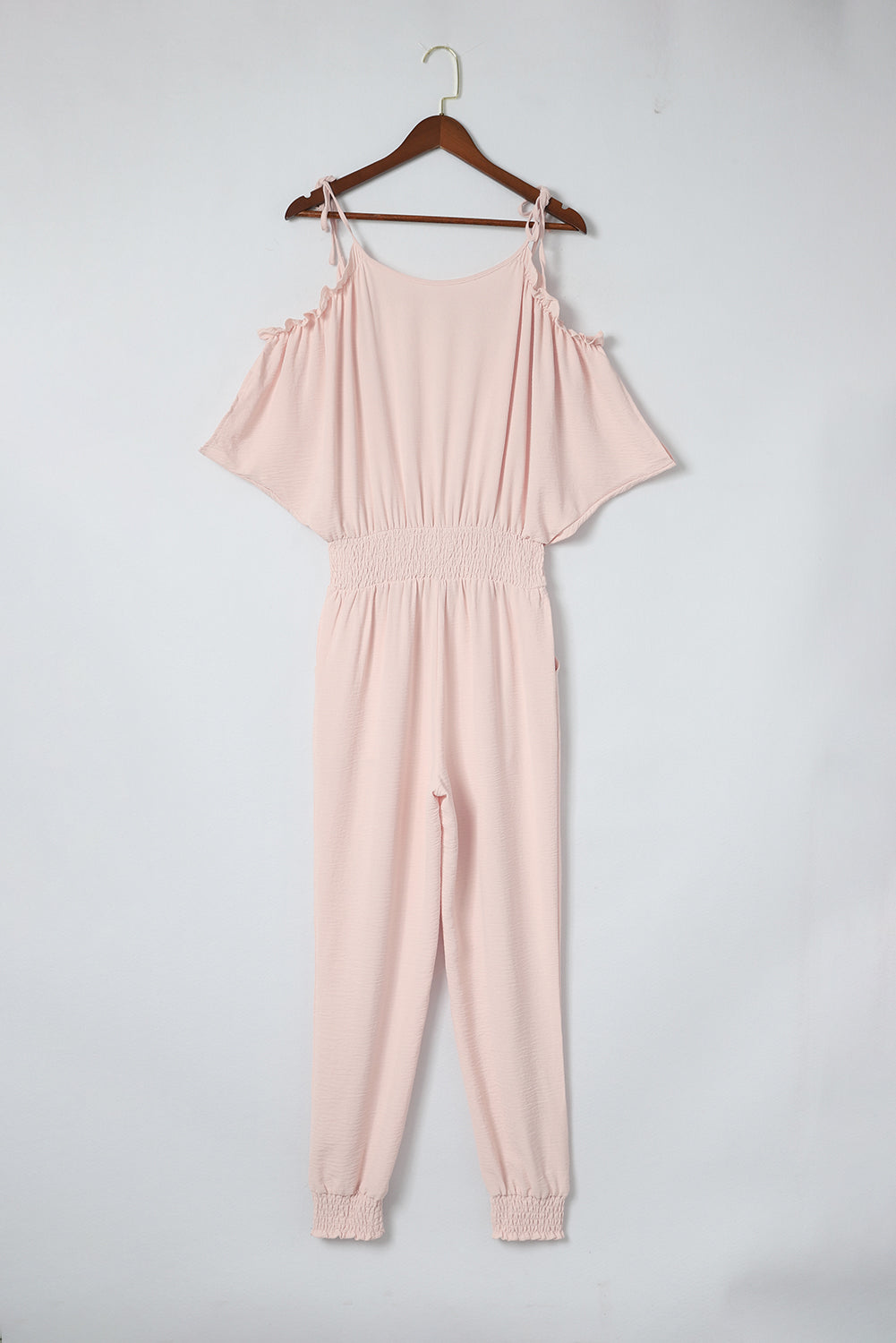 Frill Surplice Cold Shoulder Jumpsuit-TOPS / DRESSES-[Adult]-[Female]-2022 Online Blue Zone Planet