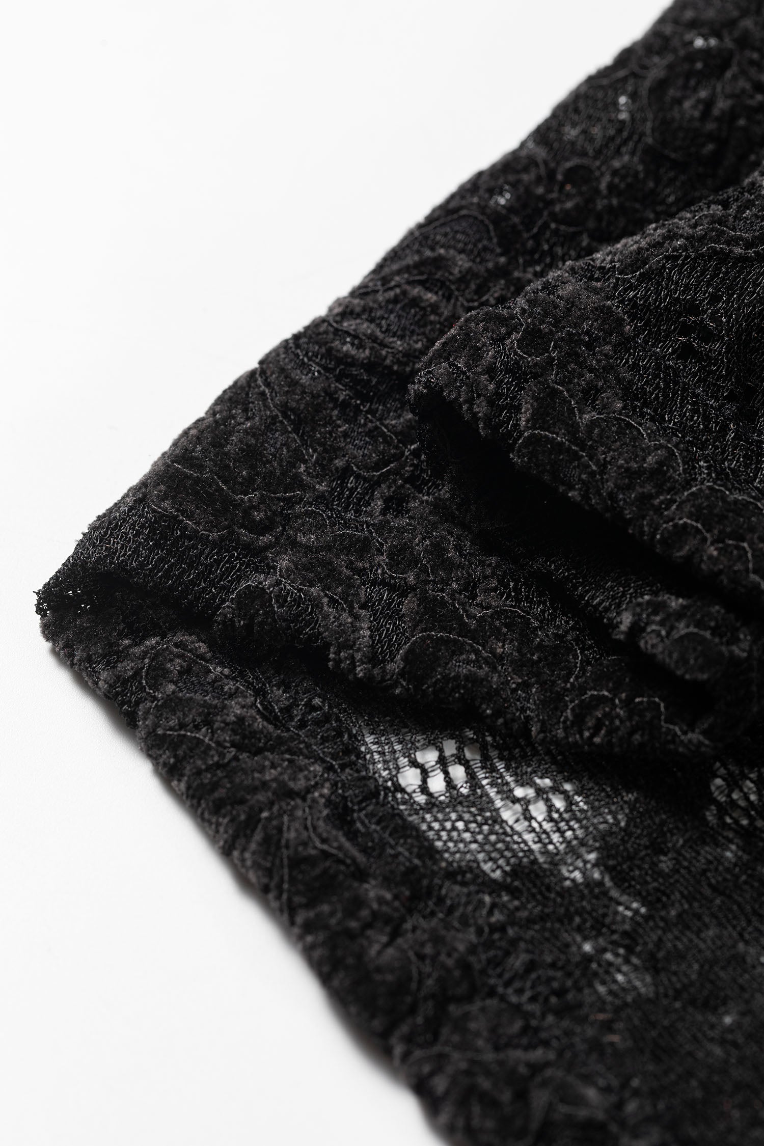 Black Elegant Stand Neck Lace Long Sleeve Top-Tops/Long Sleeve Tops-[Adult]-[Female]-2022 Online Blue Zone Planet