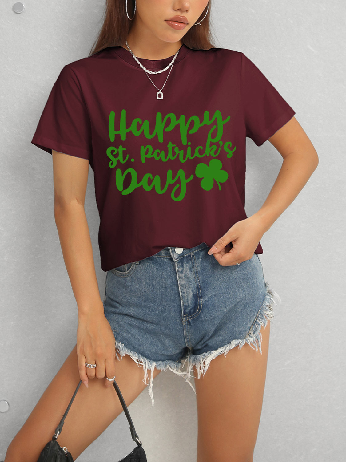 HAPPY ST. PATRICK'S DAY Short Sleeve T-Shirt-TOPS / DRESSES-[Adult]-[Female]-2022 Online Blue Zone Planet