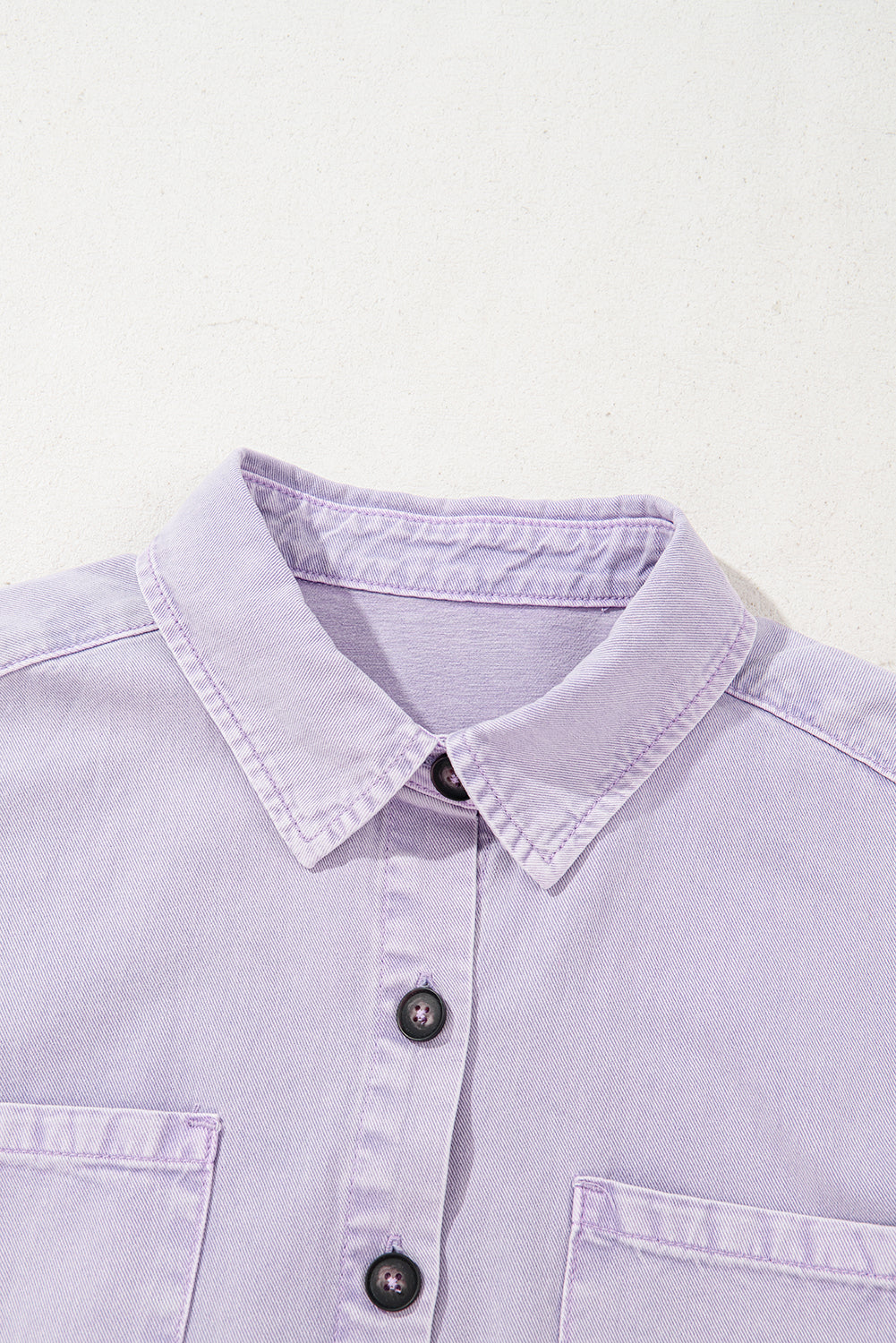 Orchid Petal Short Sleeve Double Chest Pocket Denim Shirt Dress-TOPS / DRESSES-[Adult]-[Female]-2022 Online Blue Zone Planet