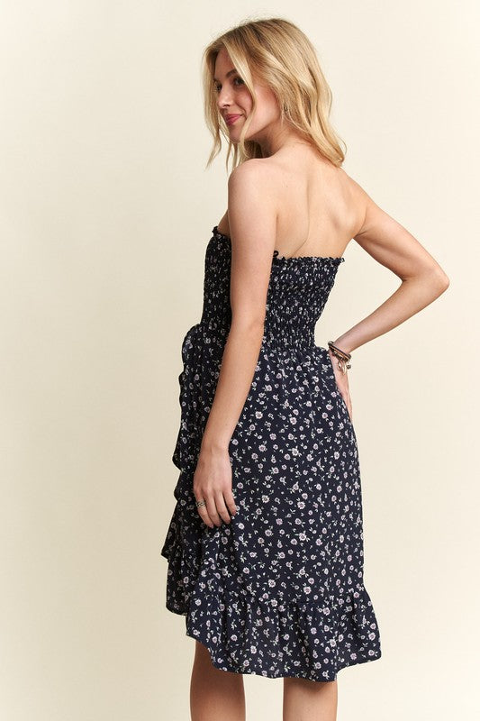 ADORA Smocked Floral Tube Dress with Pockets-TOPS / DRESSES-[Adult]-[Female]-2022 Online Blue Zone Planet