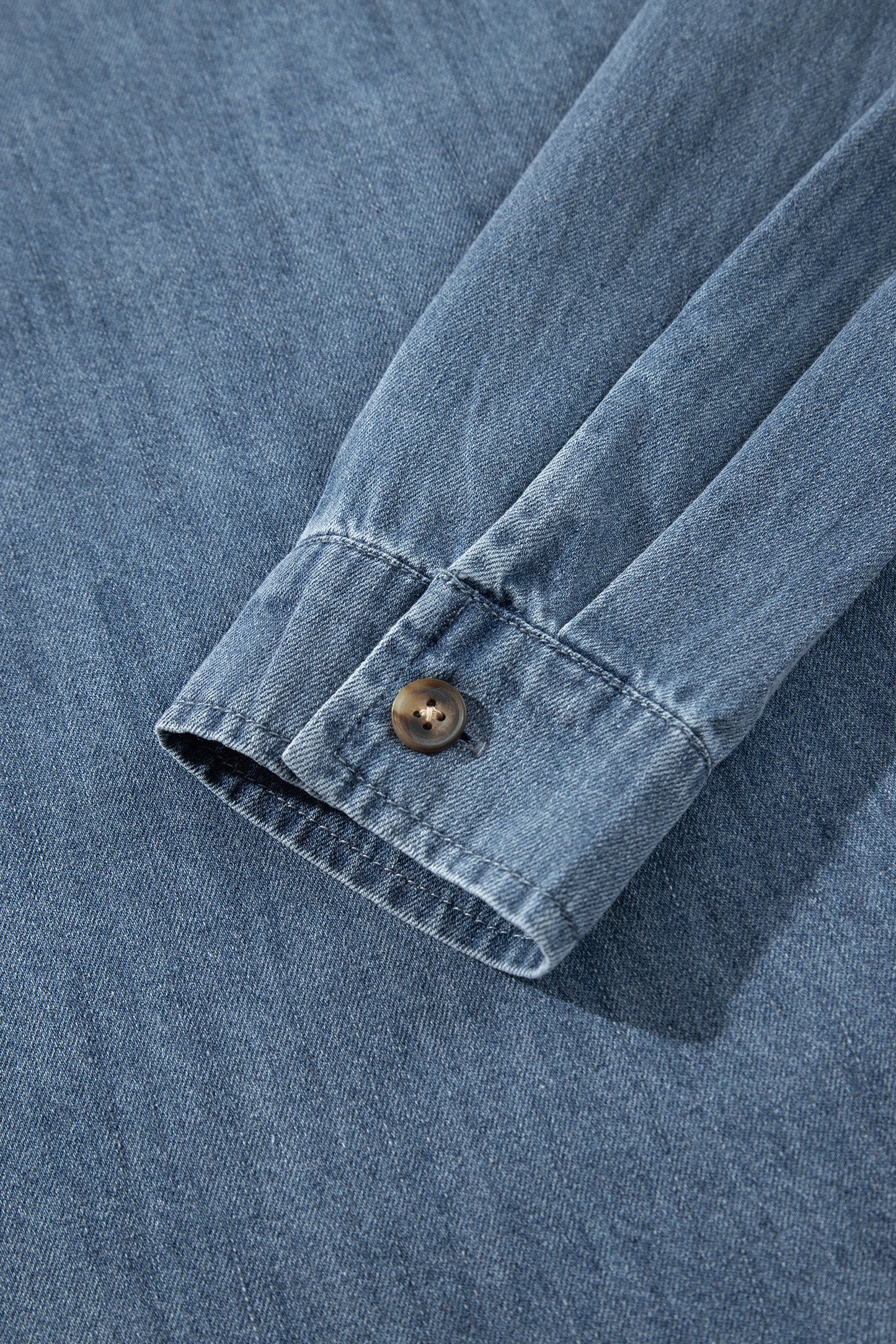 Sky Blue Color Block Pocket Detail Casual Button Down Denim Shirt-Tops/Blouses & Shirts-[Adult]-[Female]-2022 Online Blue Zone Planet