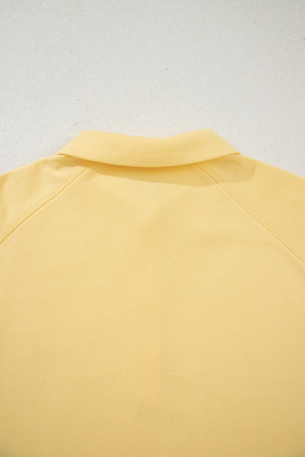 Yellow Cream Button Collar Drop Shoulder Pullover and Shorts 2pcs Outfit-Two Piece Sets/Short Sets-[Adult]-[Female]-2022 Online Blue Zone Planet