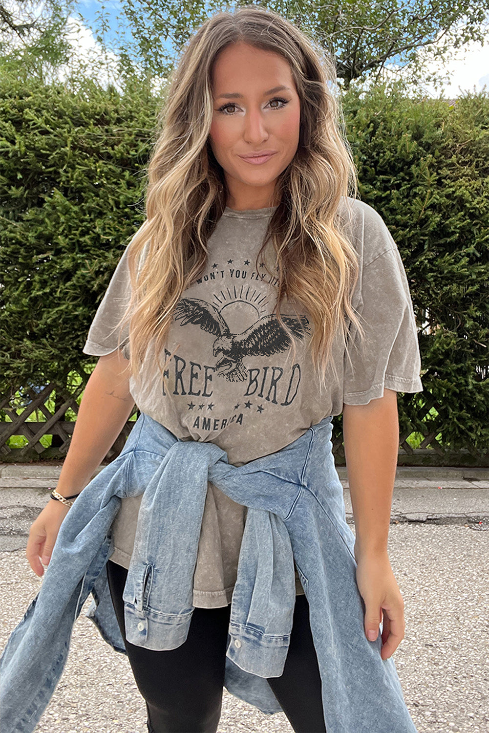 Parchment America Free Bird Vintage Graphic Mineral Washed Tee-Tops/Tops & Tees-[Adult]-[Female]-2022 Online Blue Zone Planet