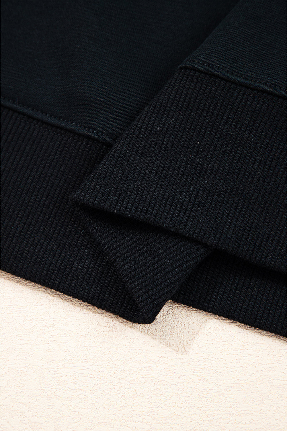 Black Varsity Striped Detail Drop Shoulder Oversized Sweatshirt-Tops/Sweatshirts & Hoodies-[Adult]-[Female]-2022 Online Blue Zone Planet