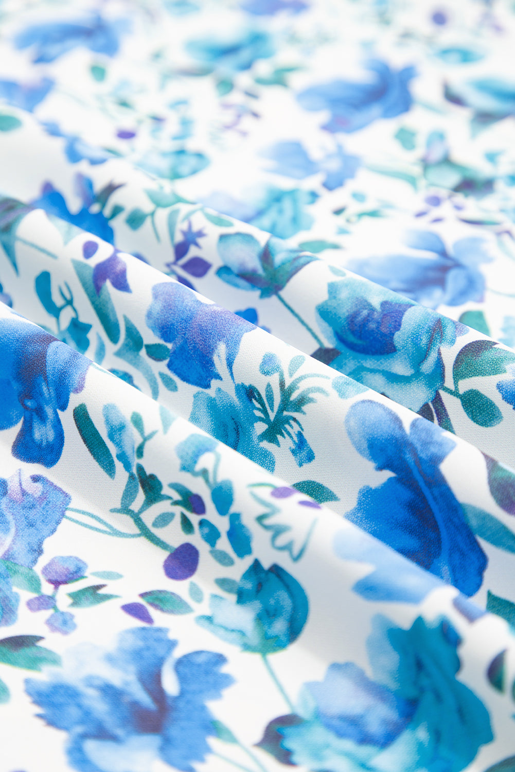 Sky Blue Floral Print Striped Patchwork Collared Short Sleeve Blouse-Tops/Blouses & Shirts-[Adult]-[Female]-2022 Online Blue Zone Planet