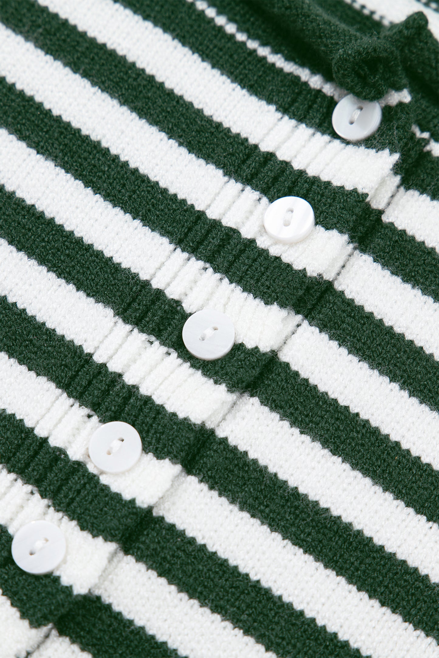Green Stripe Striped Button Placket Drop Shoulder Long Sleeve Sweater-Sweaters & Cardigans/Sweaters-[Adult]-[Female]-2022 Online Blue Zone Planet