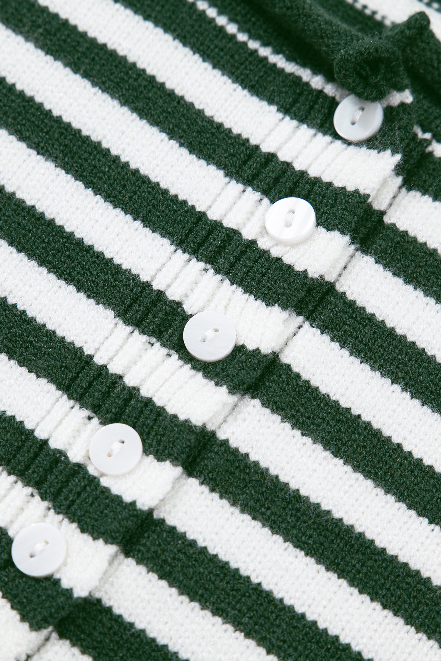 Green Stripe Striped Button Placket Drop Shoulder Long Sleeve Sweater-Sweaters & Cardigans/Sweaters-[Adult]-[Female]-2022 Online Blue Zone Planet
