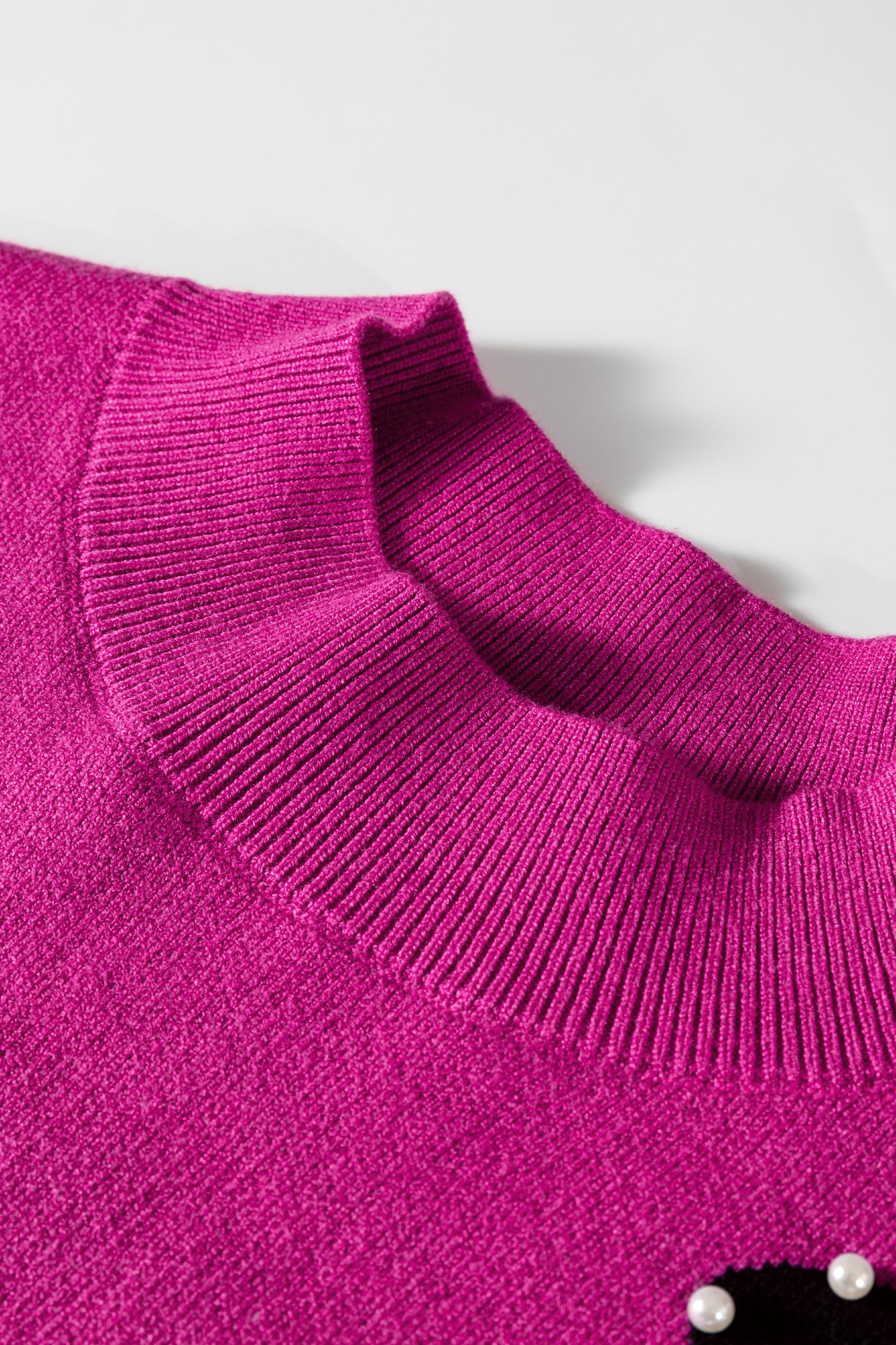 Bright Pink Pearl Embellished Bow Pattern Loose Sweater-TOPS / DRESSES-[Adult]-[Female]-2022 Online Blue Zone Planet