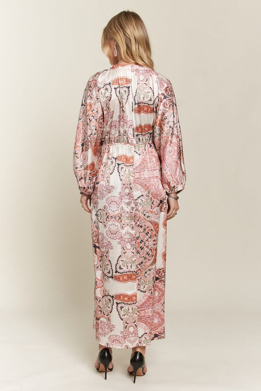 ADORA Printed V-Neck Batwing Sleeve Dress-TOPS / DRESSES-[Adult]-[Female]-2022 Online Blue Zone Planet