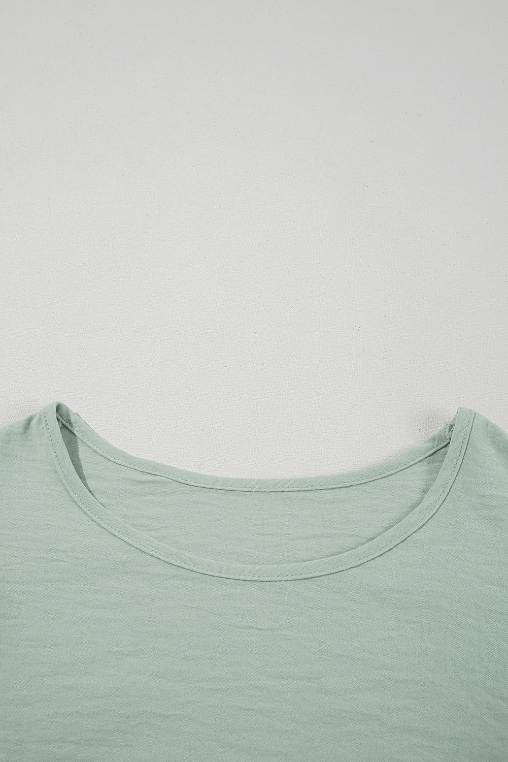 Clearly Aqua Solid Color Ruffled Short Sleeve Casual Blouse-Tops/Blouses & Shirts-[Adult]-[Female]-2022 Online Blue Zone Planet