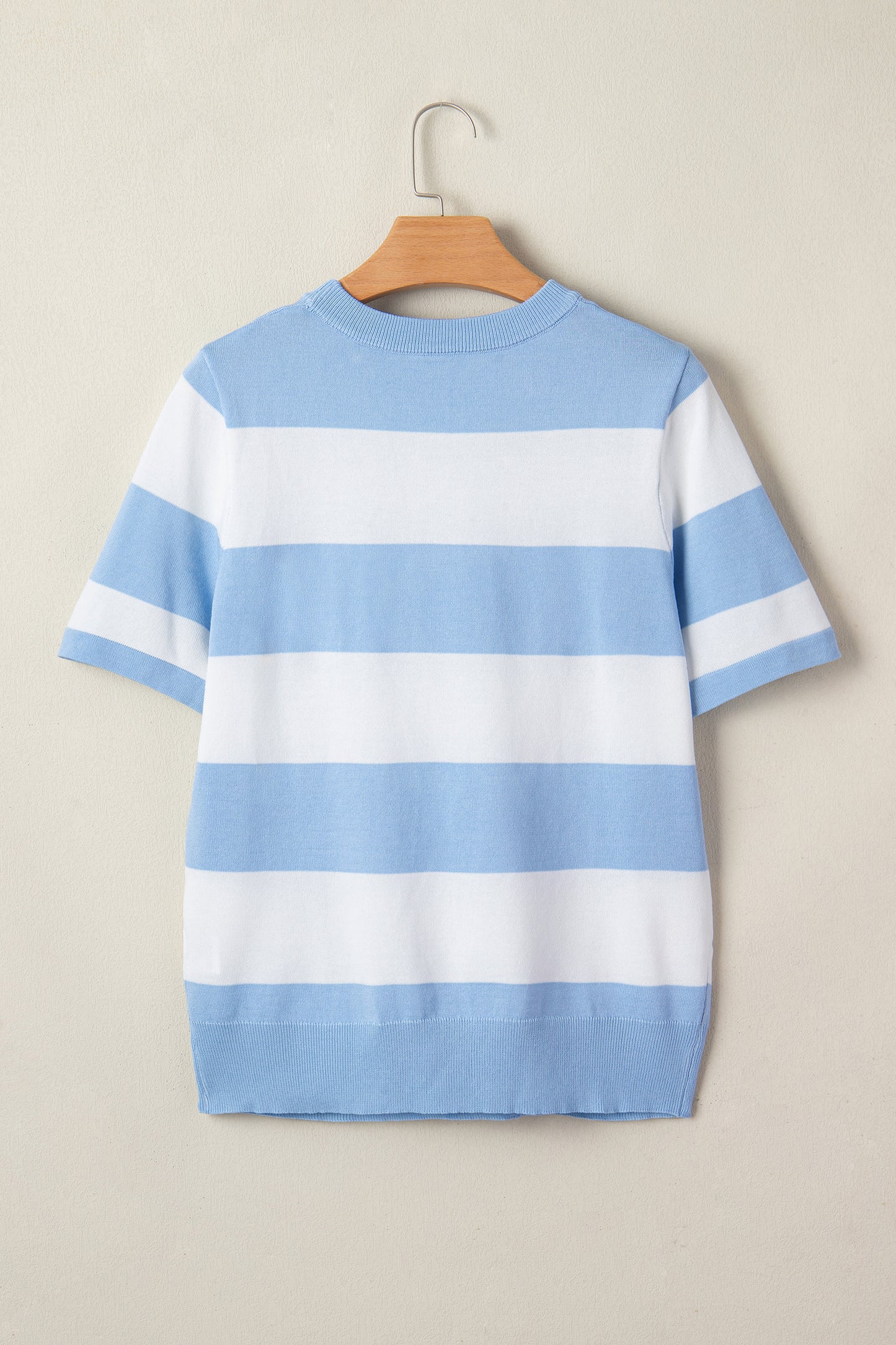 Black Stripe Colorblock Striped Knitted T Shirt-TOPS / DRESSES-[Adult]-[Female]-2022 Online Blue Zone Planet