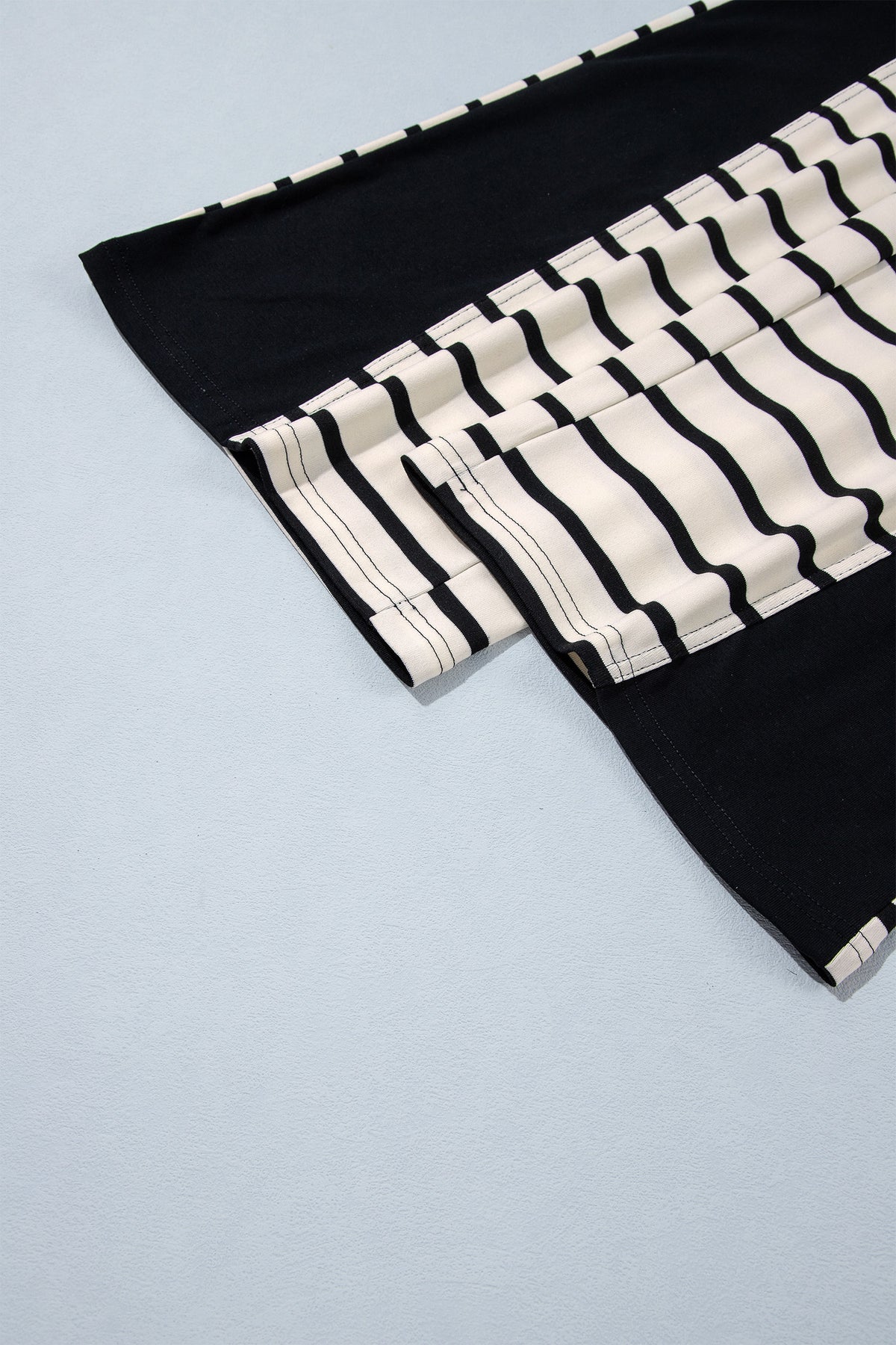 Beige Stripe Relaxed Long Sleeve Top Color Block Detail Drawstring Pant Set-Two Piece Sets/Pant Sets-[Adult]-[Female]-2022 Online Blue Zone Planet