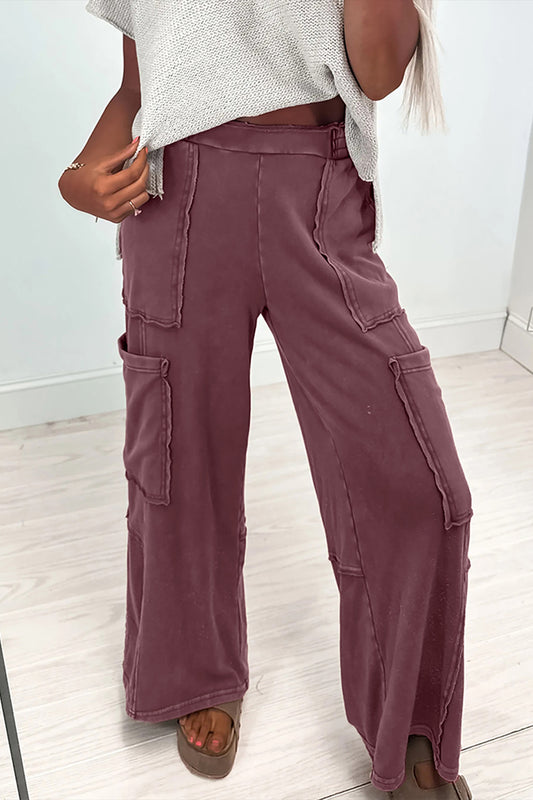 Mineral Red Mineral Wash Cargo Patched Pocket Utility Sweatpants-Bottoms/Pants & Culotte-[Adult]-[Female]-Mineral Red-S-2022 Online Blue Zone Planet