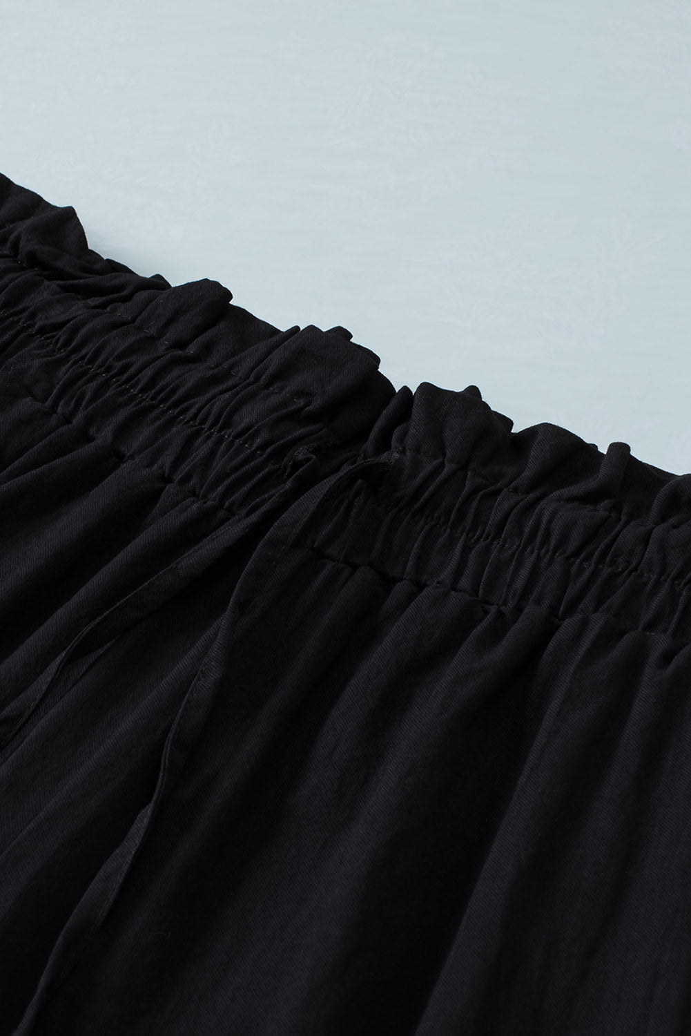 Black Paperbag Waist Straight Leg Cropped Pants-Bottoms/Pants & Culotte-[Adult]-[Female]-2022 Online Blue Zone Planet