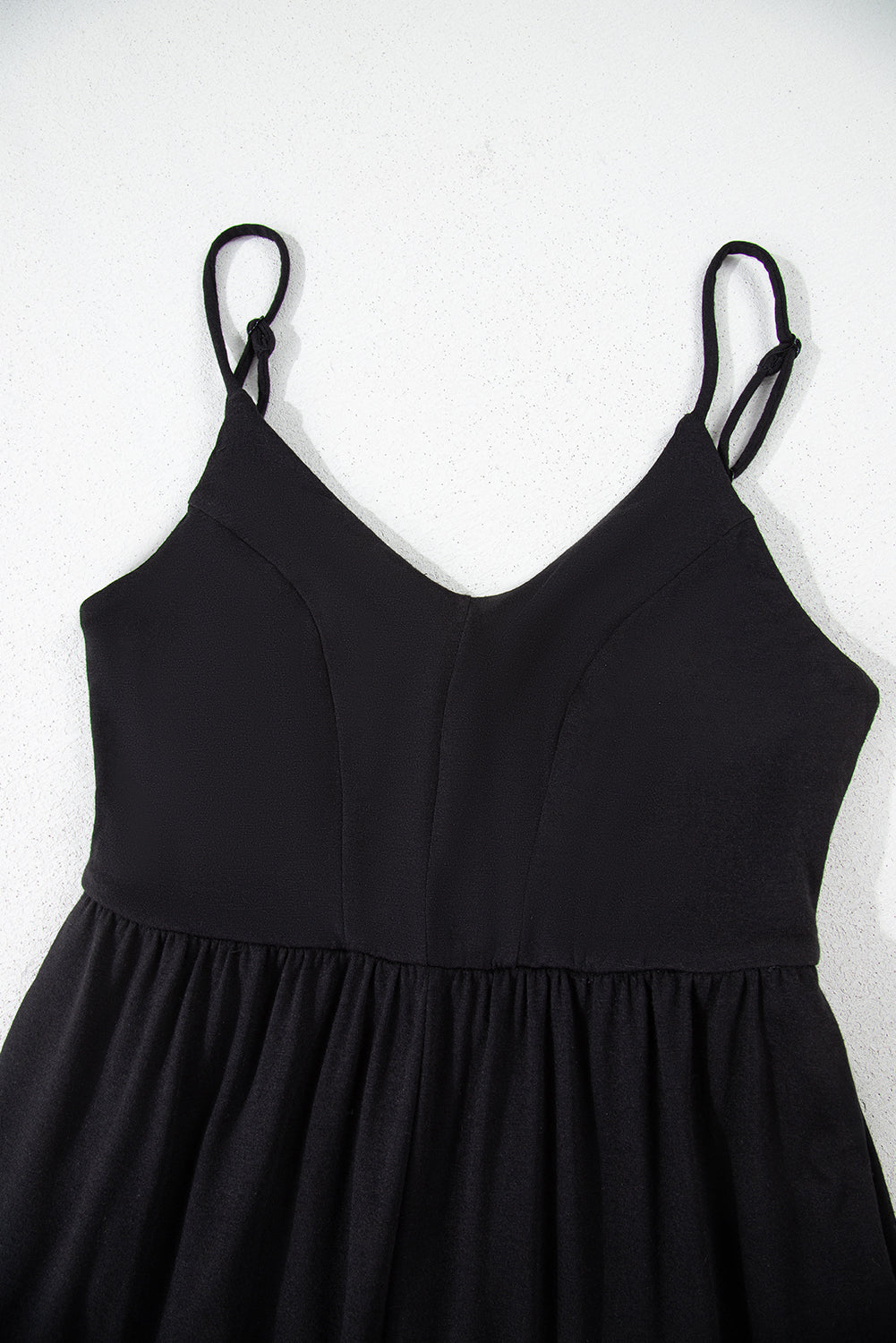 Black Spaghetti Straps Open Back Pleated Wide Leg Jumpsuit-Bottoms/Jumpsuits & Rompers-[Adult]-[Female]-2022 Online Blue Zone Planet