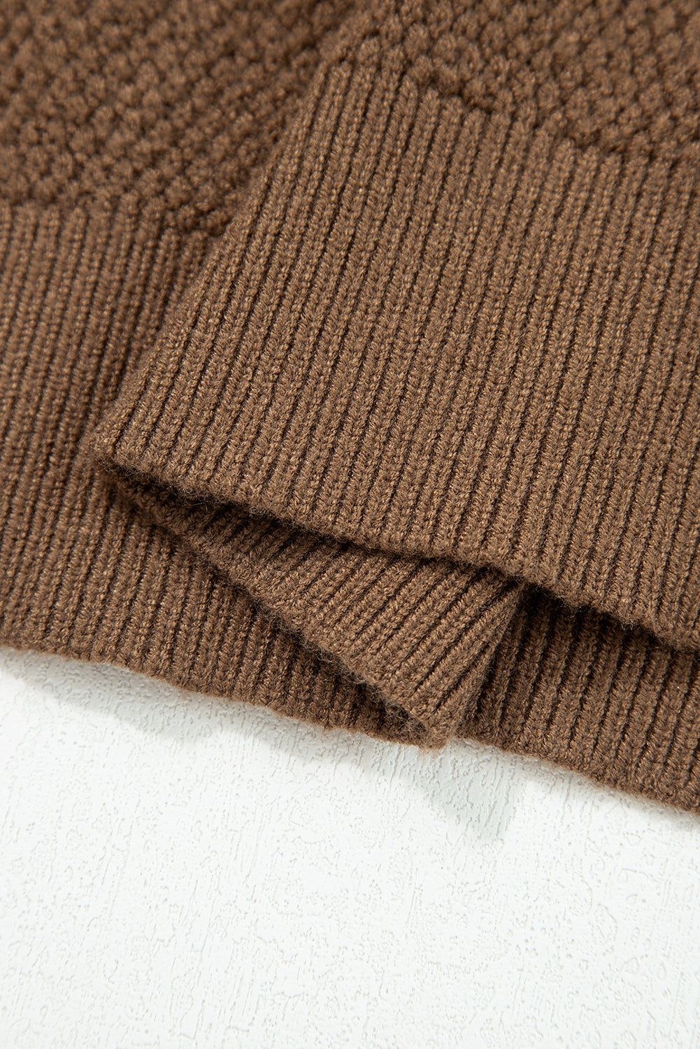 Dark Brown Color Block Knit Striped Sleeve Detail Casual Sweater-TOPS / DRESSES-[Adult]-[Female]-2022 Online Blue Zone Planet