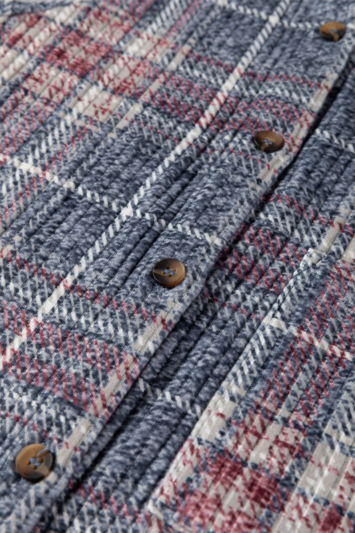 Multicolour Plaid Textured Chest Pocket Vintage Shirt-Tops/Blouses & Shirts-[Adult]-[Female]-2022 Online Blue Zone Planet