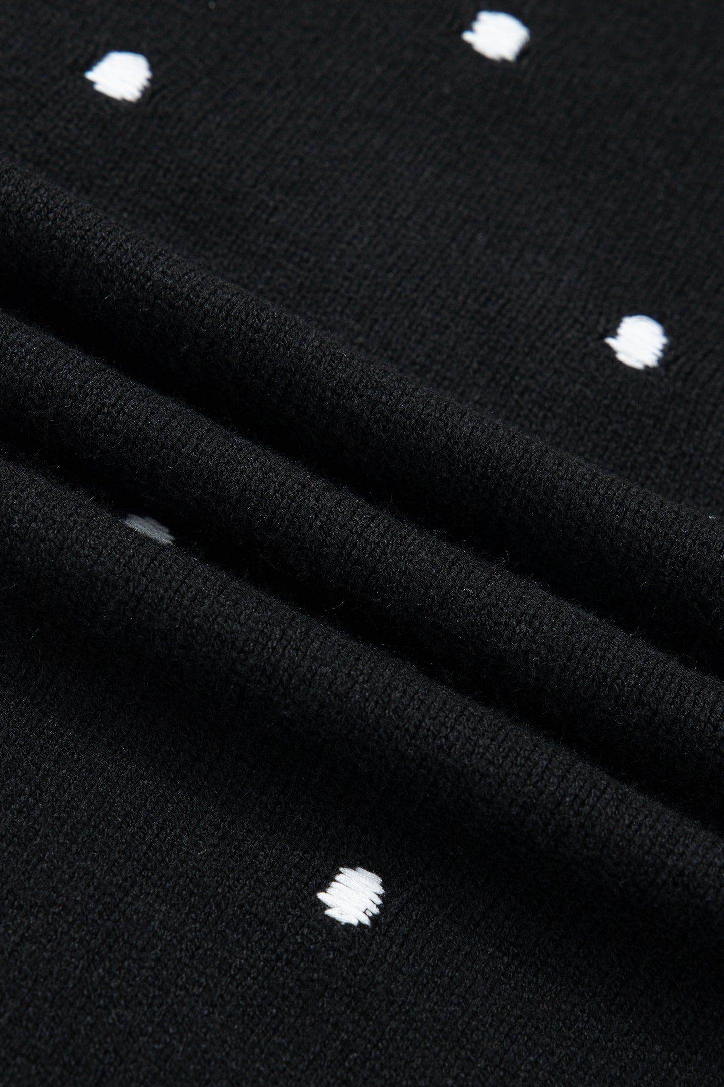 Black Elegant Polka Dot Bubble Short Sleeve Sweater-TOPS / DRESSES-[Adult]-[Female]-2022 Online Blue Zone Planet