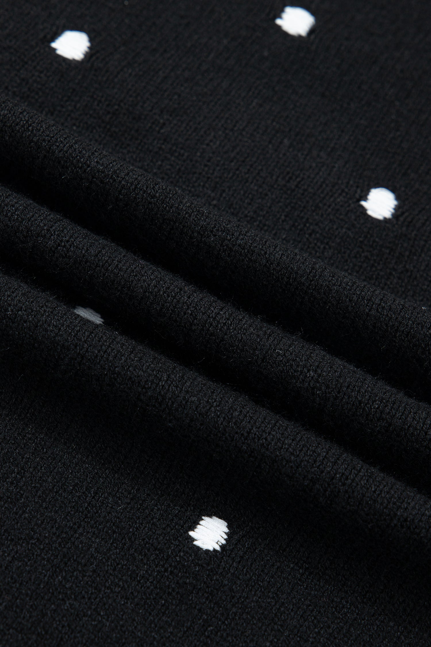 Black Elegant Polka Dot Bubble Short Sleeve Sweater-TOPS / DRESSES-[Adult]-[Female]-2022 Online Blue Zone Planet