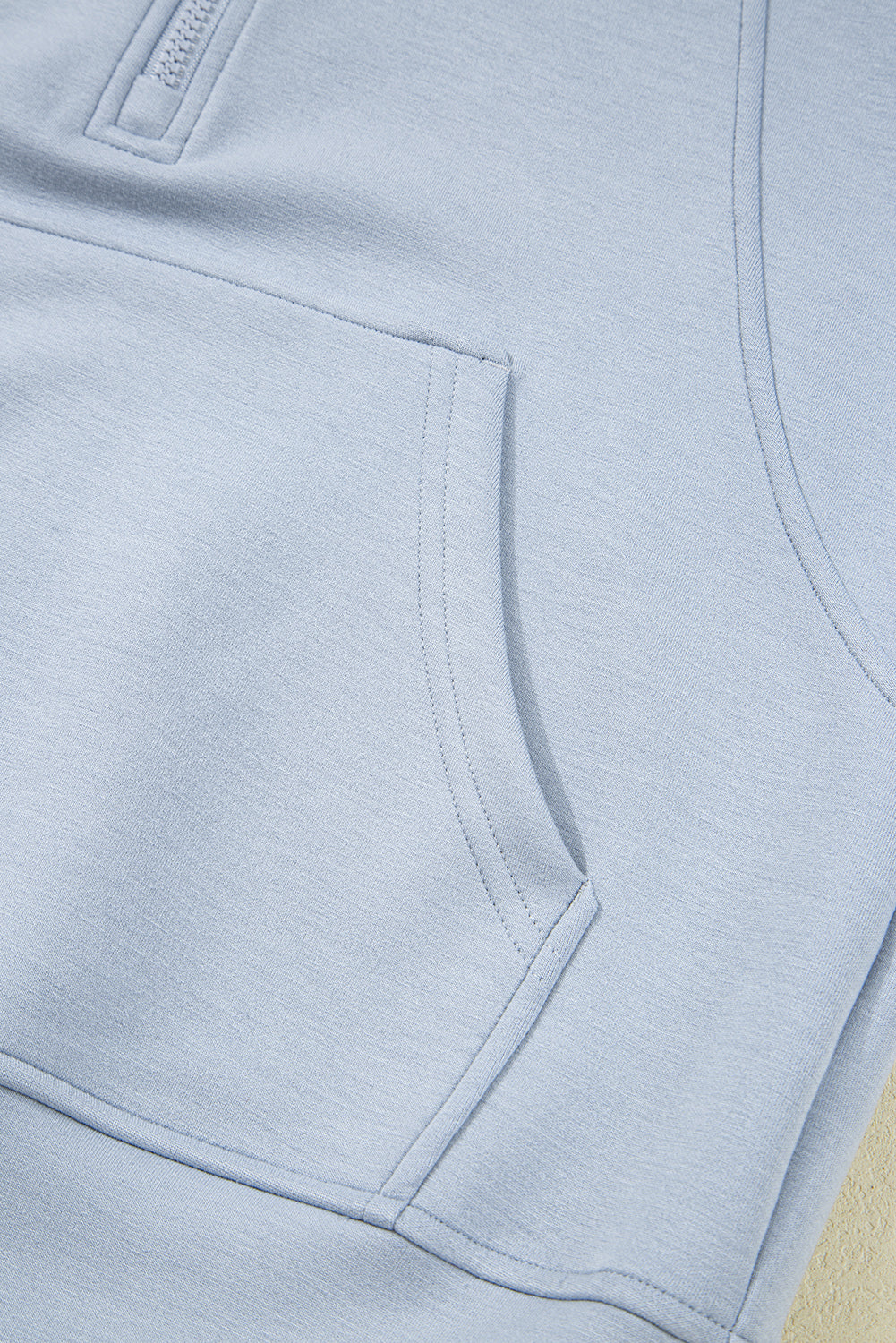Beau Blue Half Zip Thumbhole Sleeve Hoodie Active Pants 2pcs Outfit-Tops / Dresses-[Adult]-[Female]-2022 Online Blue Zone Planet