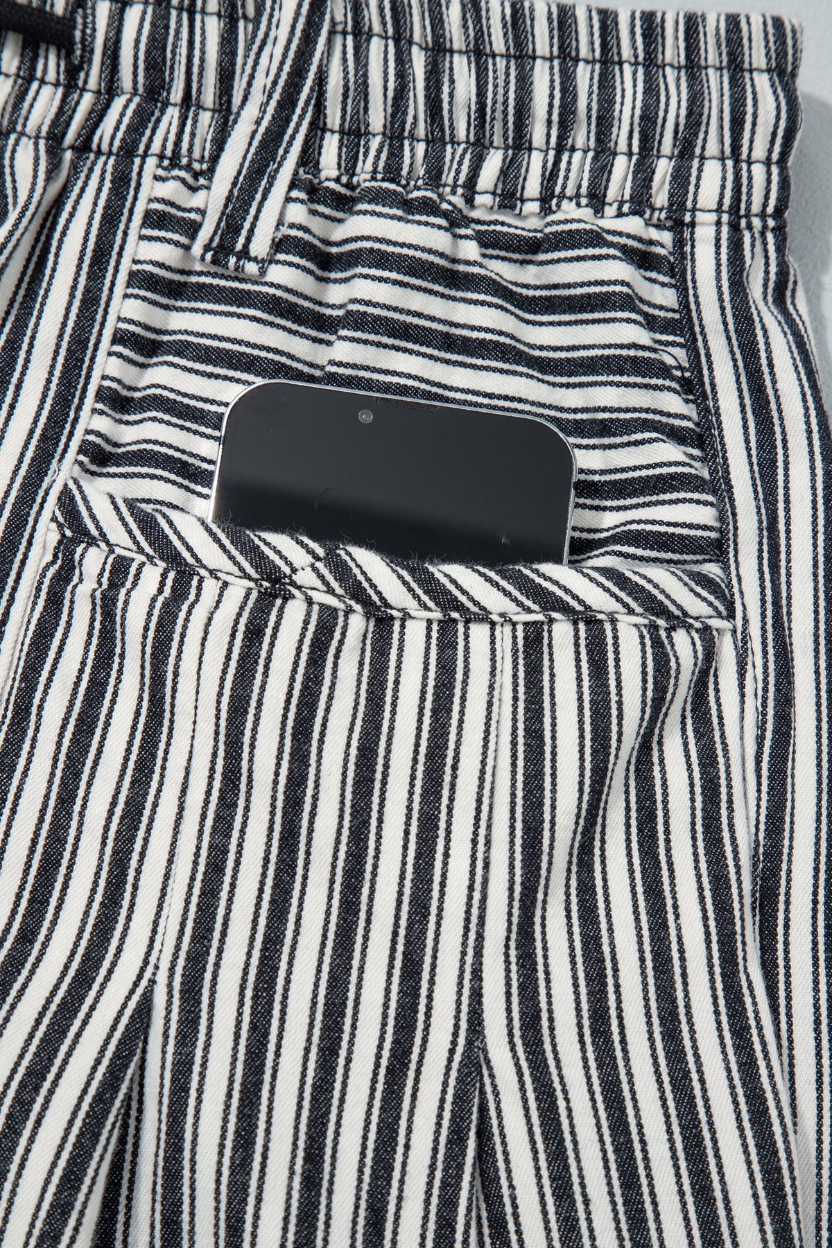 Blue Stripe Drawstring Casual Loose Pants-Bottoms/Pants & Culotte-[Adult]-[Female]-2022 Online Blue Zone Planet