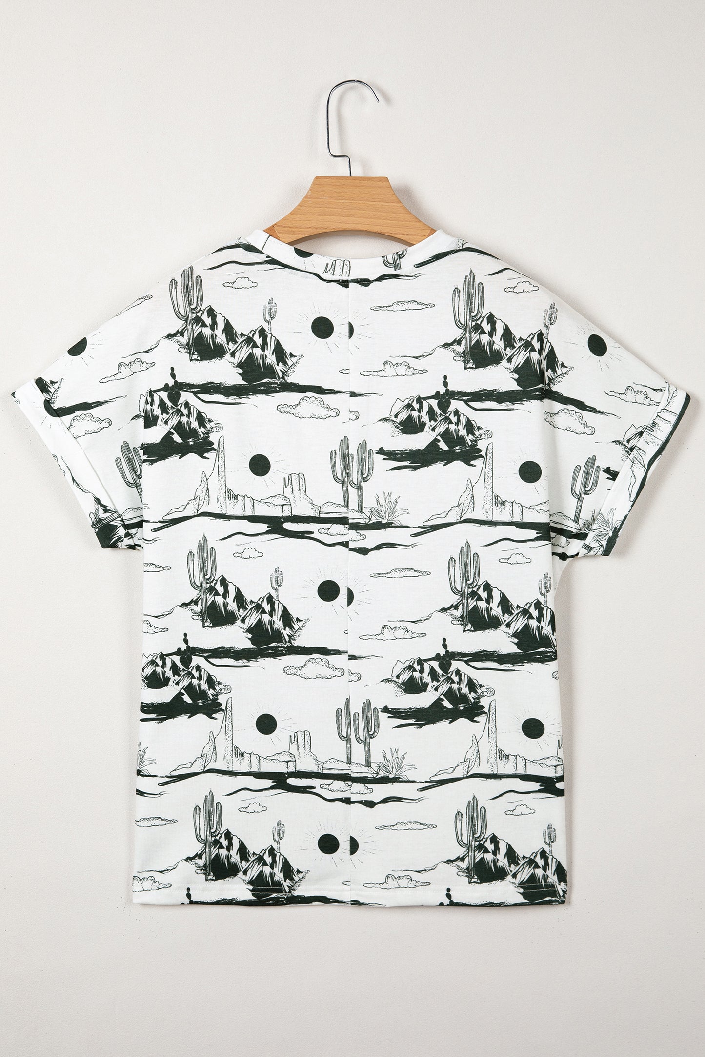 White Desert Sand Print Short Sleeve Knit Top-Tops/Tops & Tees-[Adult]-[Female]-2022 Online Blue Zone Planet